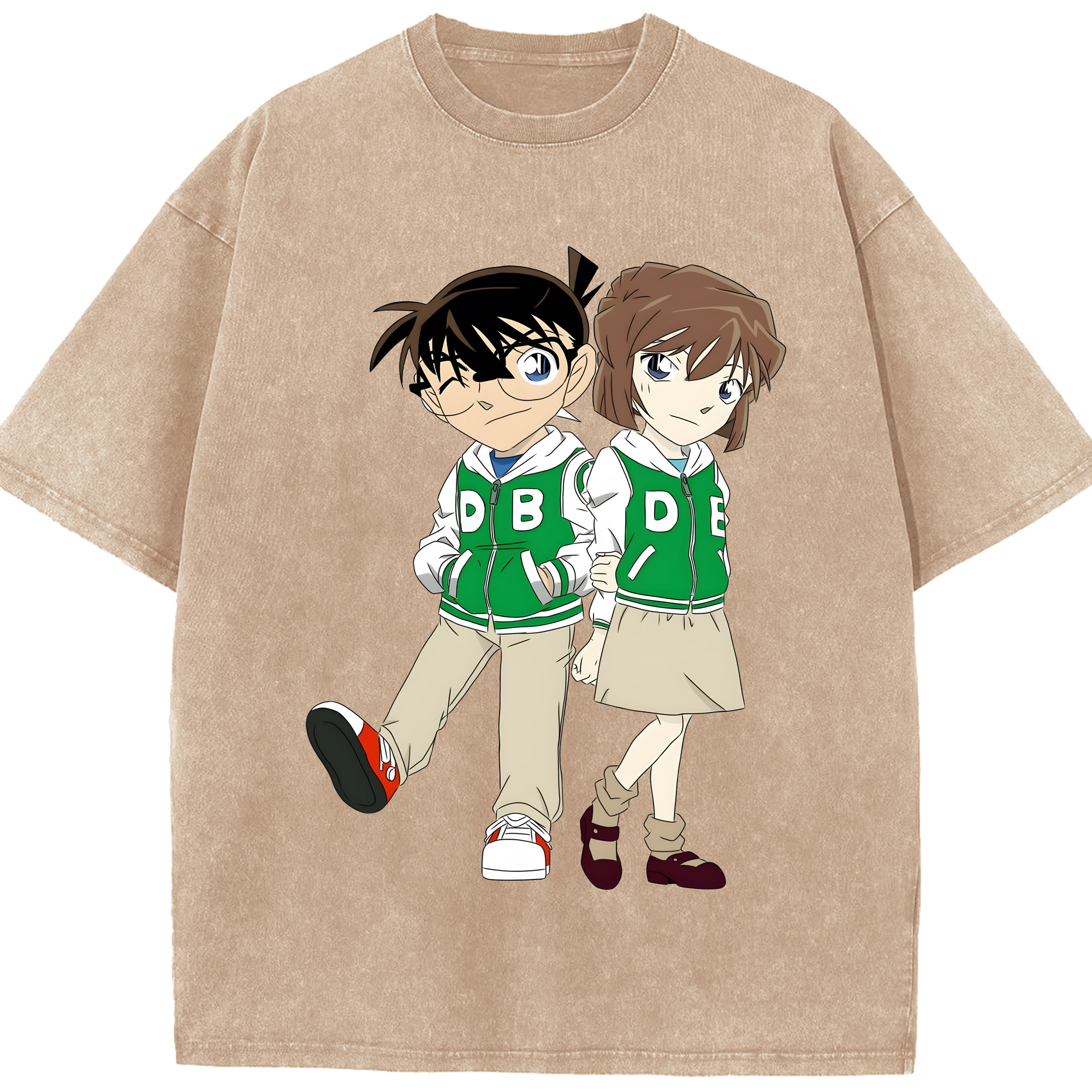 （画像用） 名探偵コナン 江戸川 コナン Detective Conan Conan Edogawa 綿100% ヴィンテージ風 半袖Tシャツ（フロントプリント）