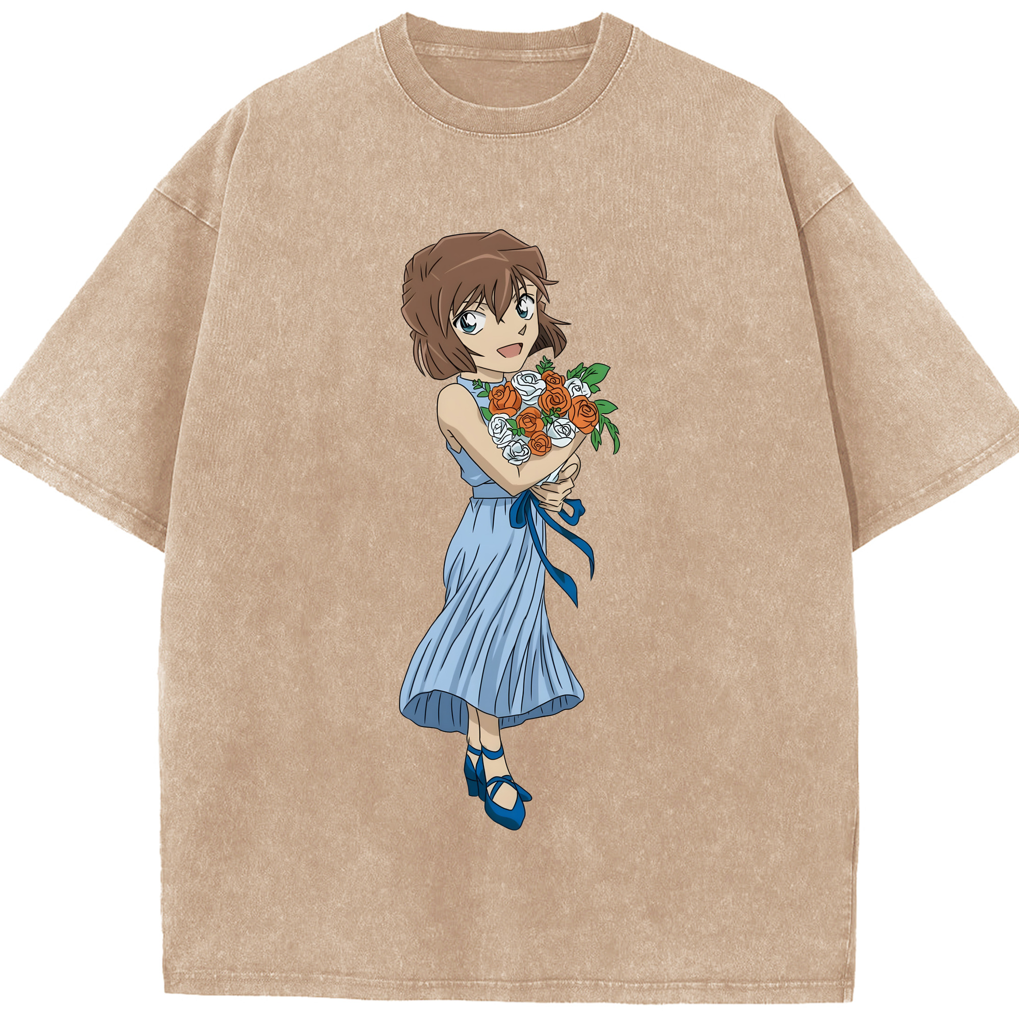 （画像用） 名探偵コナン 灰原 哀 はいばら あい Detective Conan Anita Hailey、Vi Graythorn Haibara Ai 綿100% ヴィンテージ風 半袖Tシャツ（フロントプリント）