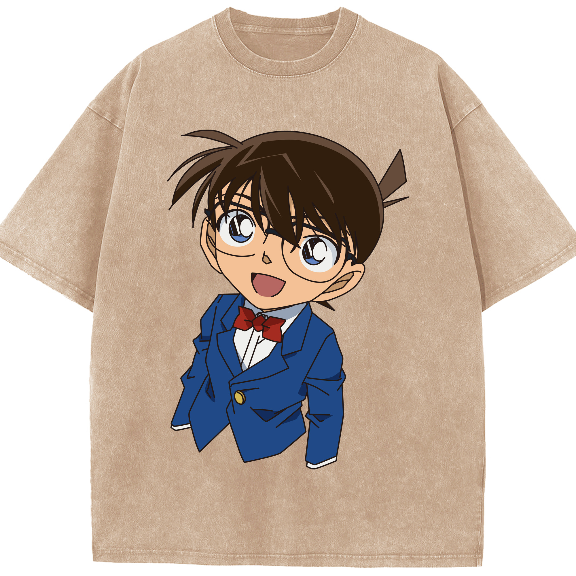 （画像用） 名探偵コナン 江戸川 コナン Detective Conan Conan Edogawa 綿100% ヴィンテージ風 半袖Tシャツ（フロントプリント）