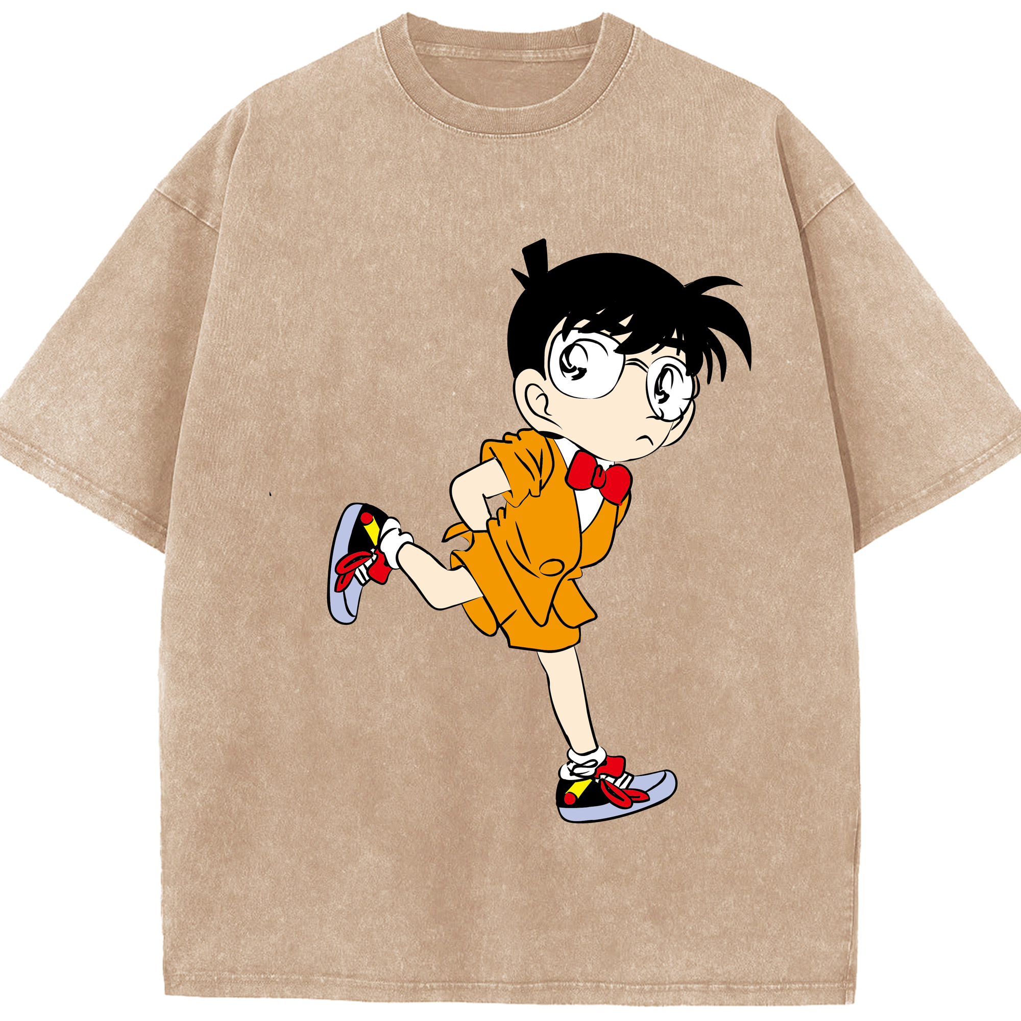 （画像用） 名探偵コナン 江戸川 コナン Detective Conan Conan Edogawa 綿100% ヴィンテージ風 半袖Tシャツ（フロントプリント）