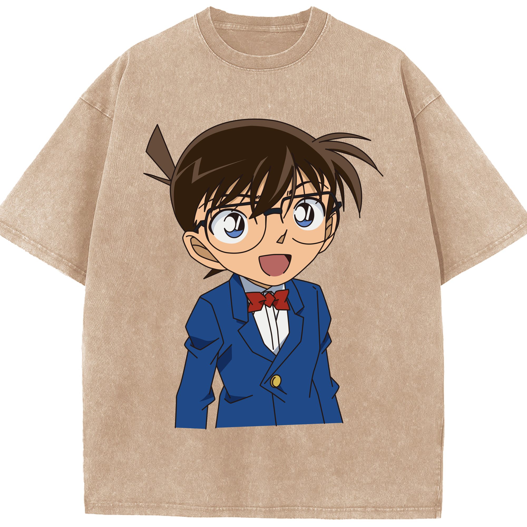 （画像用） 名探偵コナン 江戸川 コナン Detective Conan Conan Edogawa 綿100% ヴィンテージ風 半袖Tシャツ（フロントプリント）