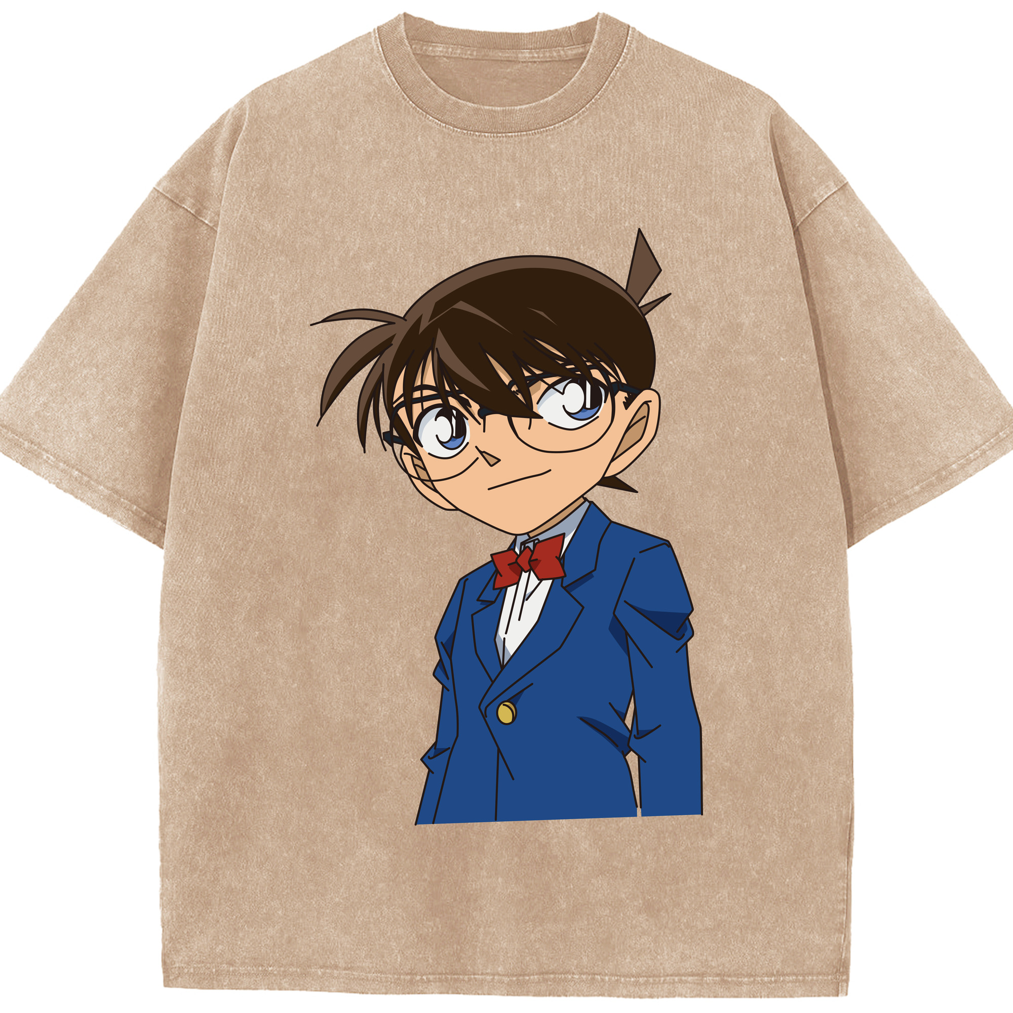 （画像用） 名探偵コナン 江戸川 コナン Detective Conan Conan Edogawa 綿100% ヴィンテージ風 半袖Tシャツ（フロントプリント）
