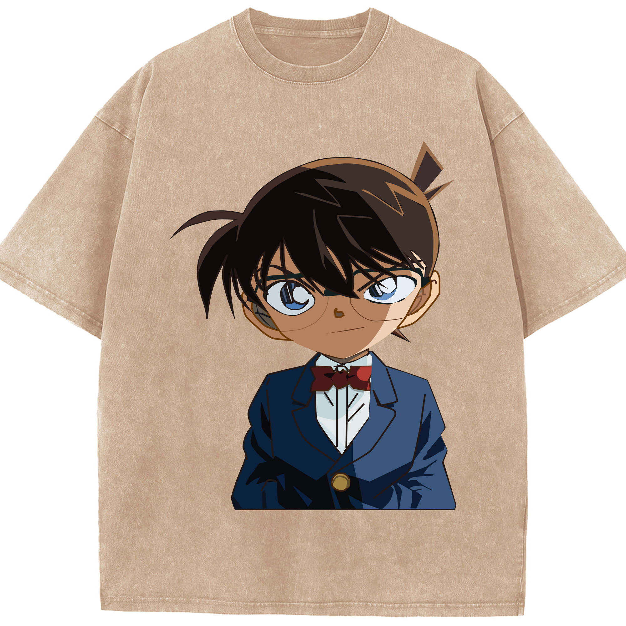 （画像用） 名探偵コナン 江戸川 コナン Detective Conan Conan Edogawa 綿100% ヴィンテージ風 半袖Tシャツ（フロントプリント）