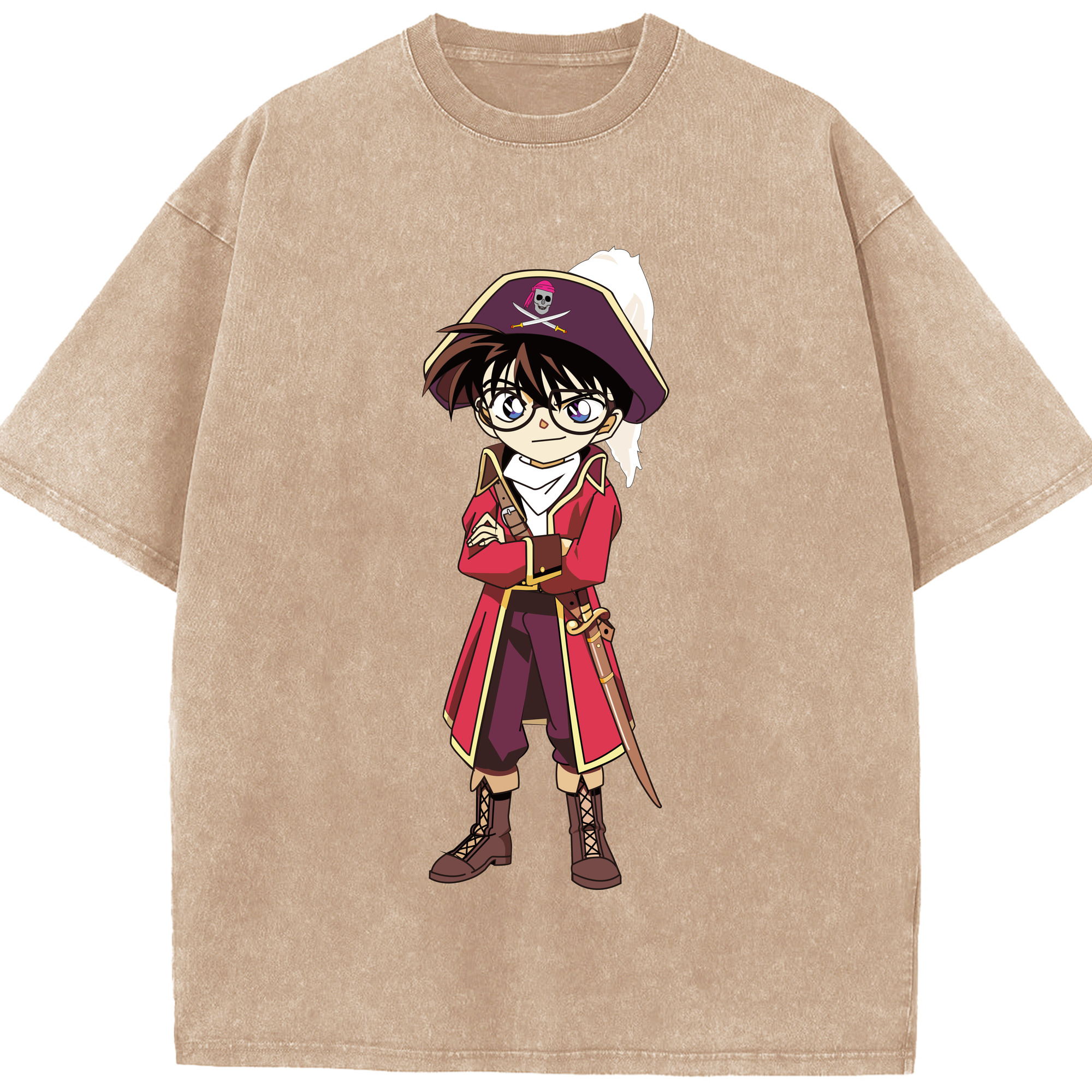 （画像用） 名探偵コナン 江戸川 コナン Detective Conan Conan Edogawa 綿100% ヴィンテージ風 半袖Tシャツ（フロントプリント）