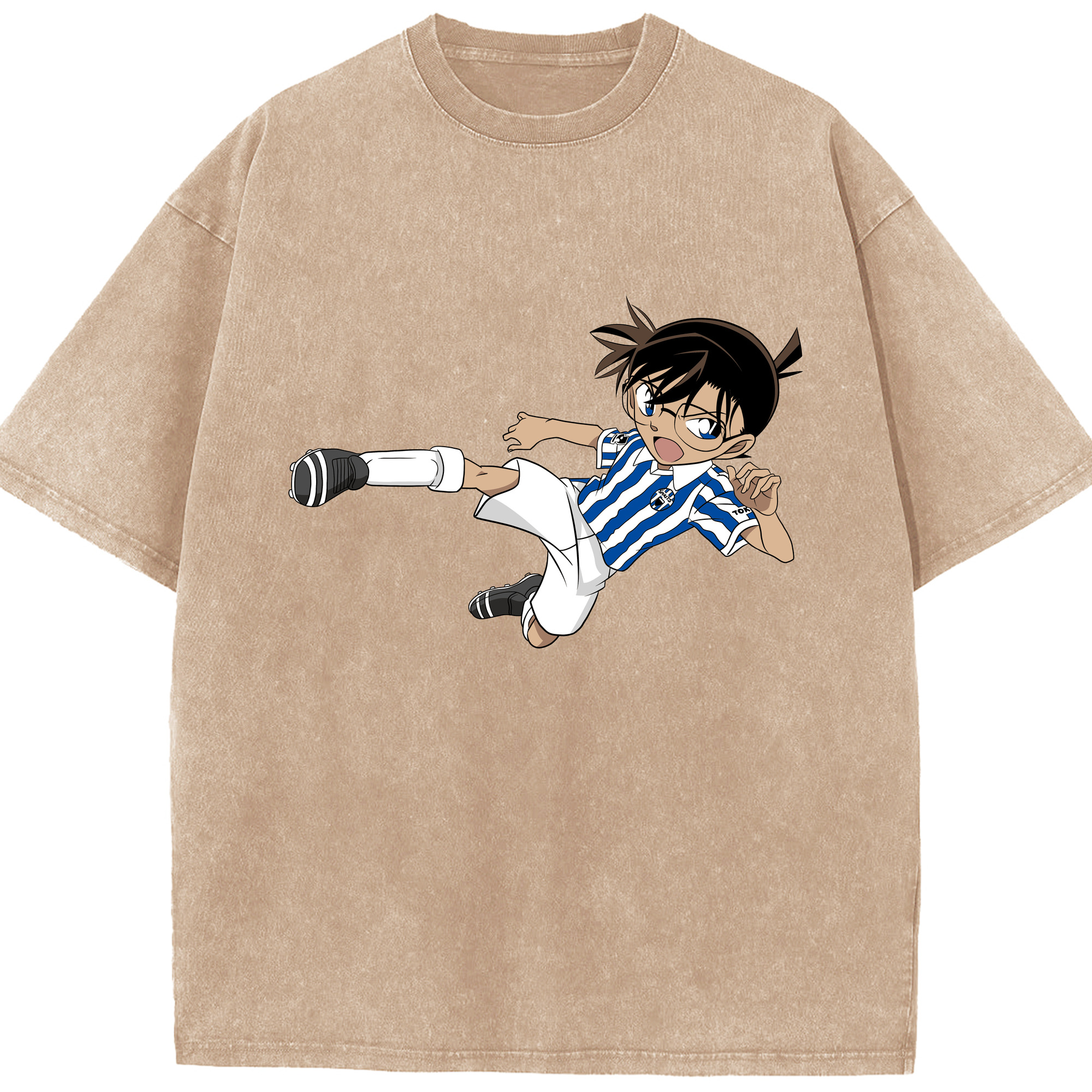 （画像用） 名探偵コナン 江戸川 コナン Detective Conan Conan Edogawa 綿100% ヴィンテージ風 半袖Tシャツ（フロントプリント）