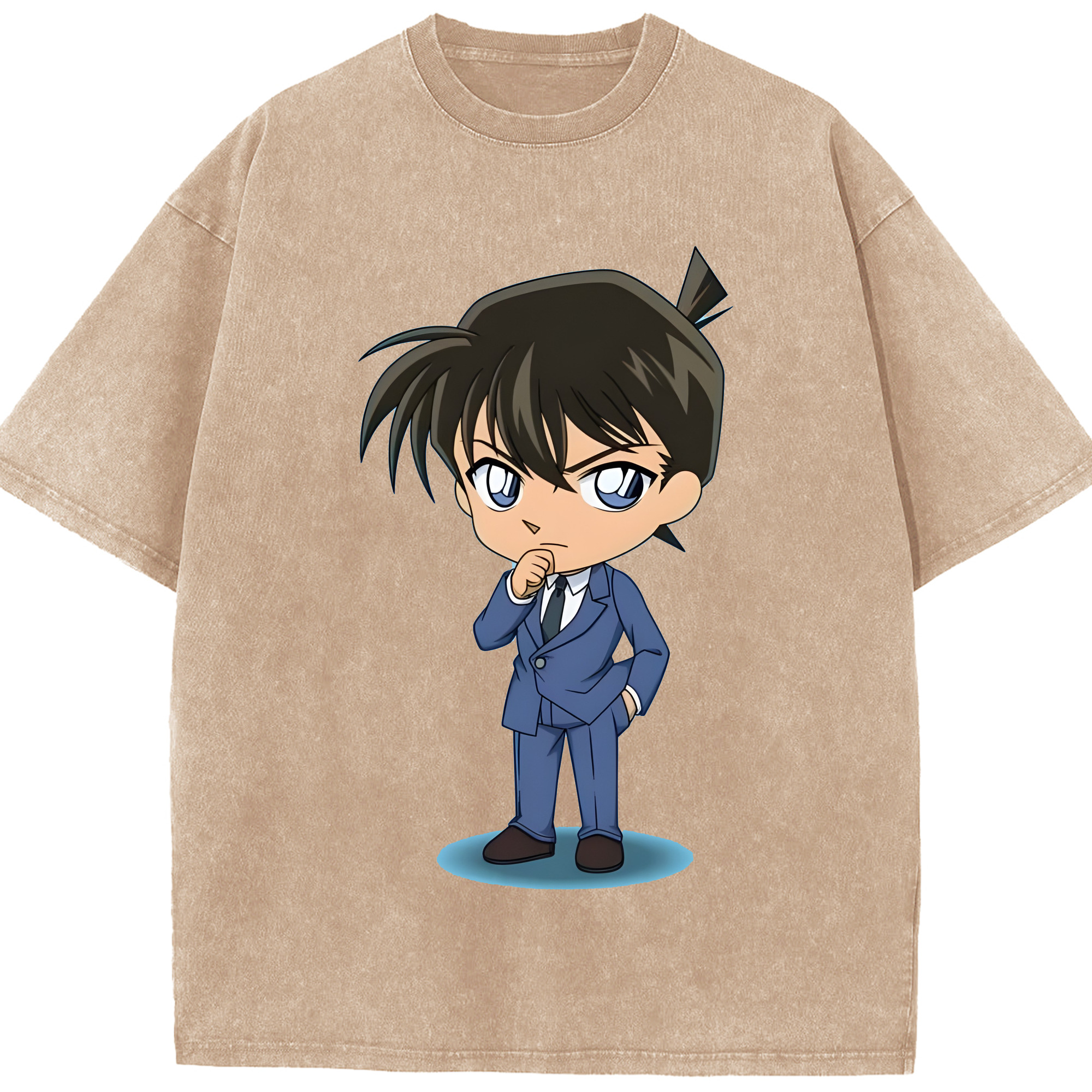 （画像用） 名探偵コナン 江戸川 コナン Detective Conan Conan Edogawa 綿100% ヴィンテージ風 半袖Tシャツ（フロントプリント）