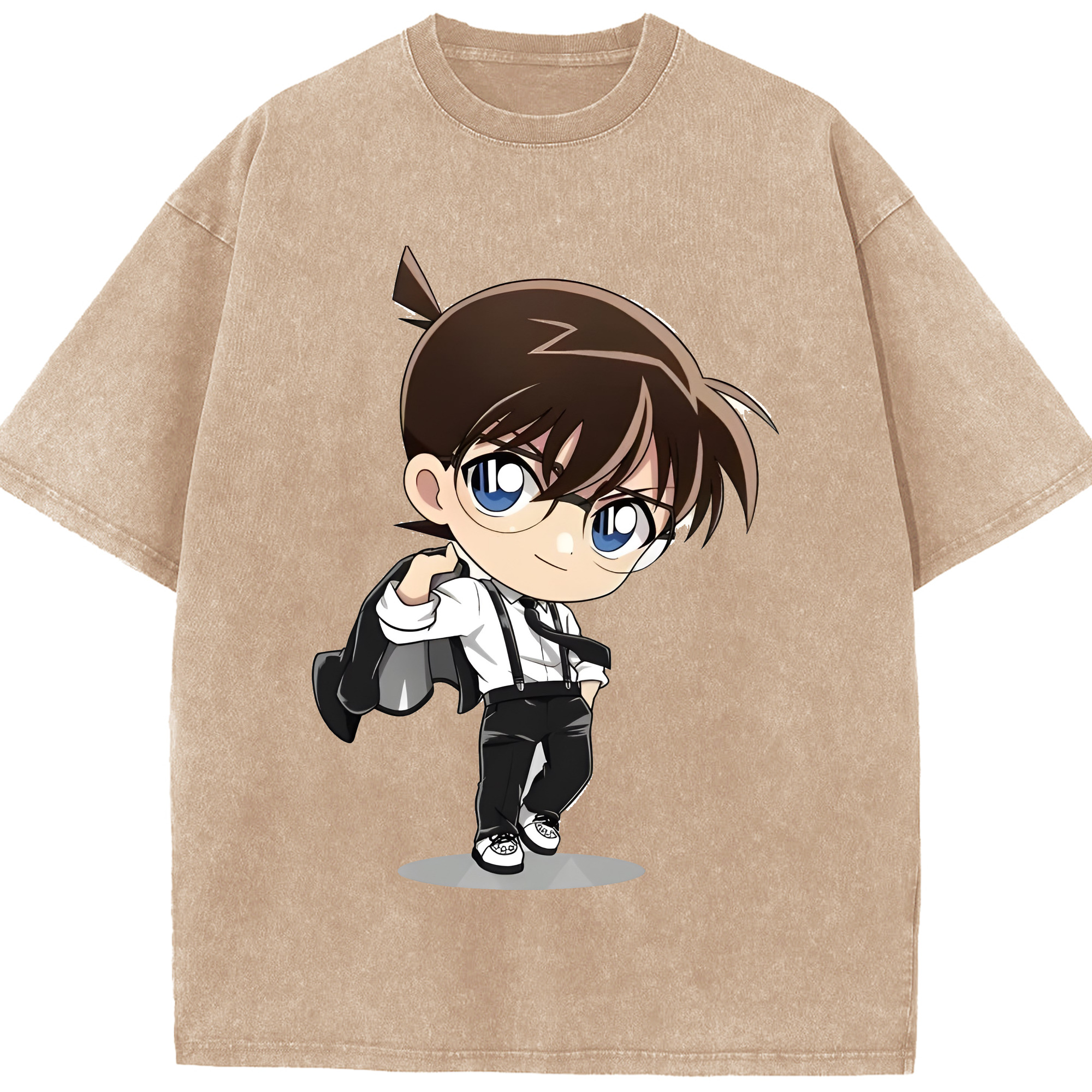 （画像用） 名探偵コナン 江戸川 コナン Detective Conan Conan Edogawa 綿100% ヴィンテージ風 半袖Tシャツ（フロントプリント）