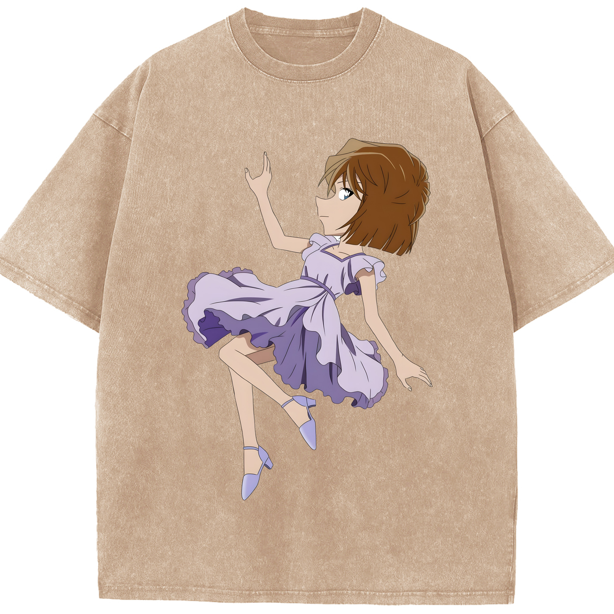 （画像用） 名探偵コナン 灰原 哀 はいばら あい Detective Conan Anita Hailey、Vi Graythorn Haibara Ai 綿100% ヴィンテージ風 半袖Tシャツ（フロントプリント）