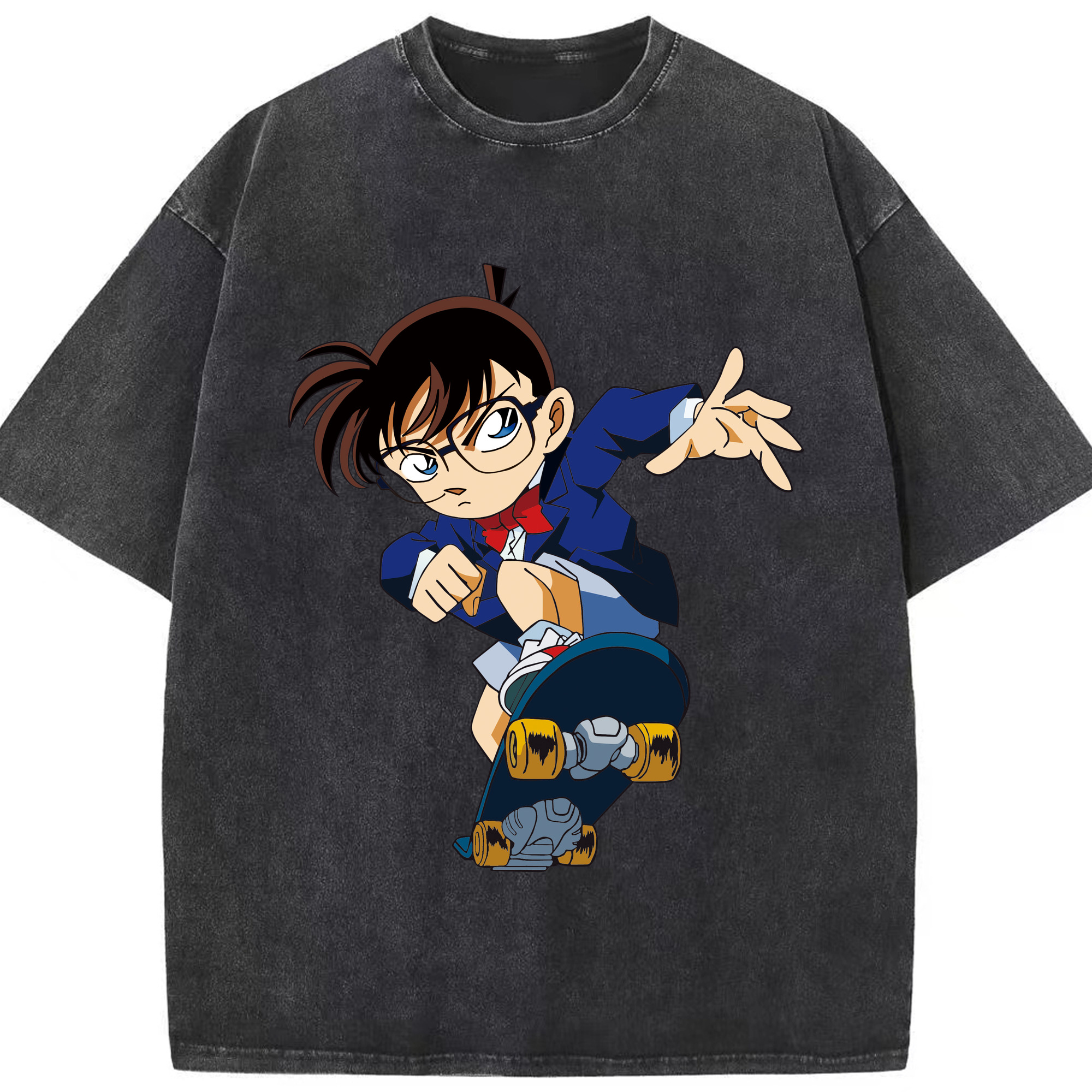 （画像用） 名探偵コナン 江戸川 コナン Detective Conan Conan Edogawa 綿100% ヴィンテージ風 半袖Tシャツ（フロントプリント）