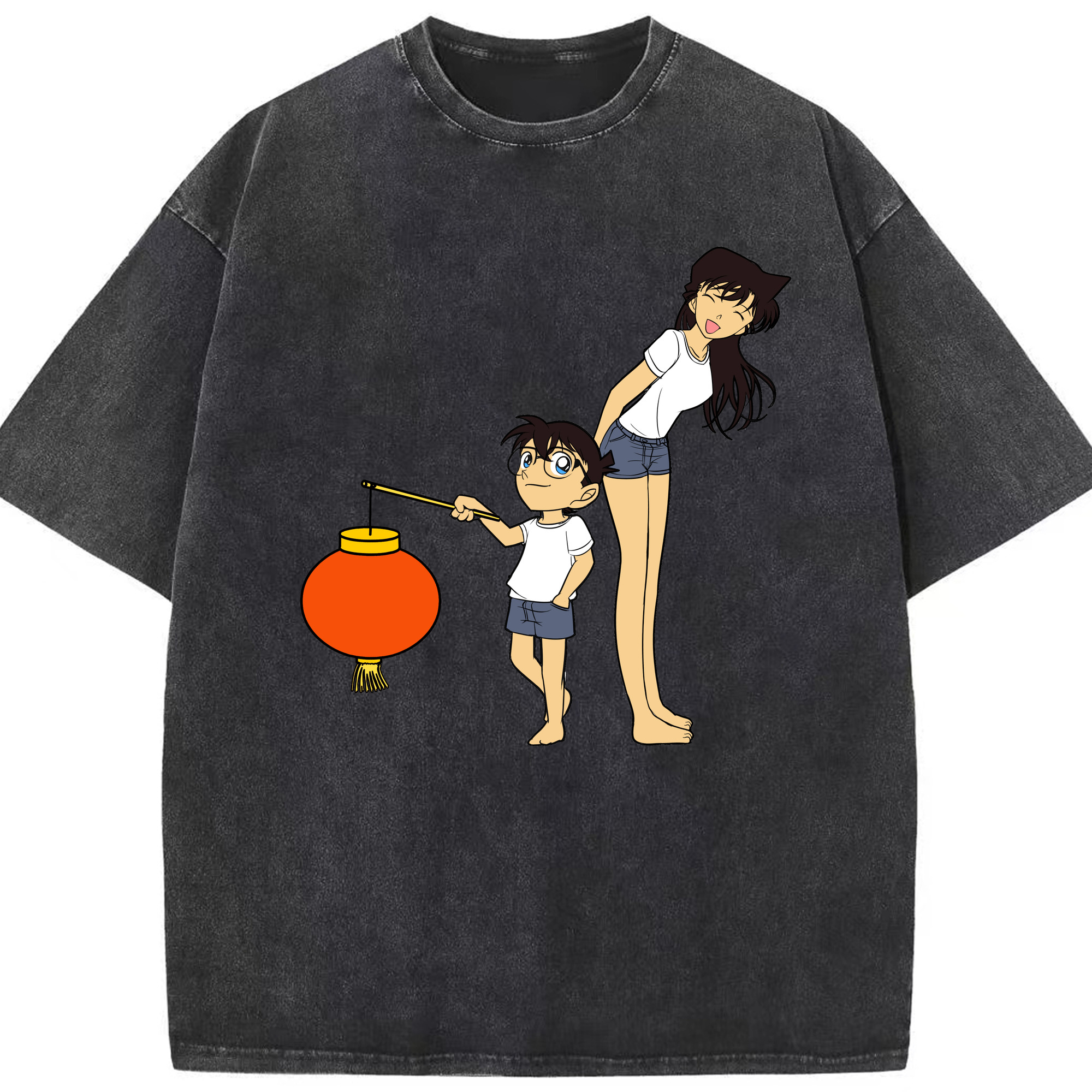 （画像用） 名探偵コナン 毛利 蘭 もうり らん、モーリ ラン Detective Conan Rachel Moore 綿100% ヴィンテージ風 半袖Tシャツ（フロントプリント）