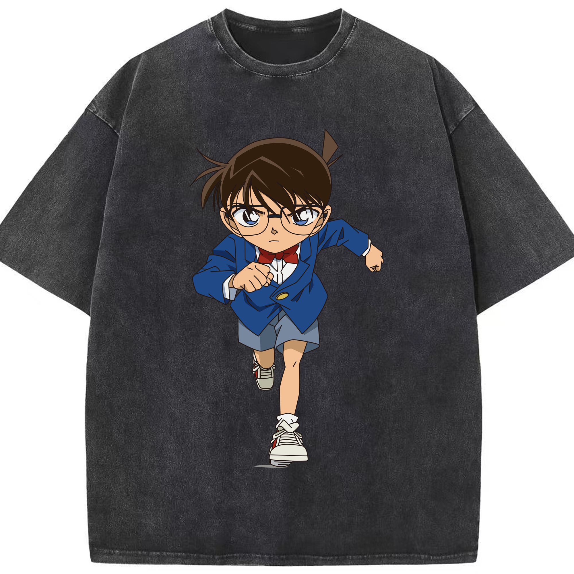 （画像用） 名探偵コナン 江戸川 コナン Detective Conan Conan Edogawa 綿100% ヴィンテージ風 半袖Tシャツ（フロントプリント）