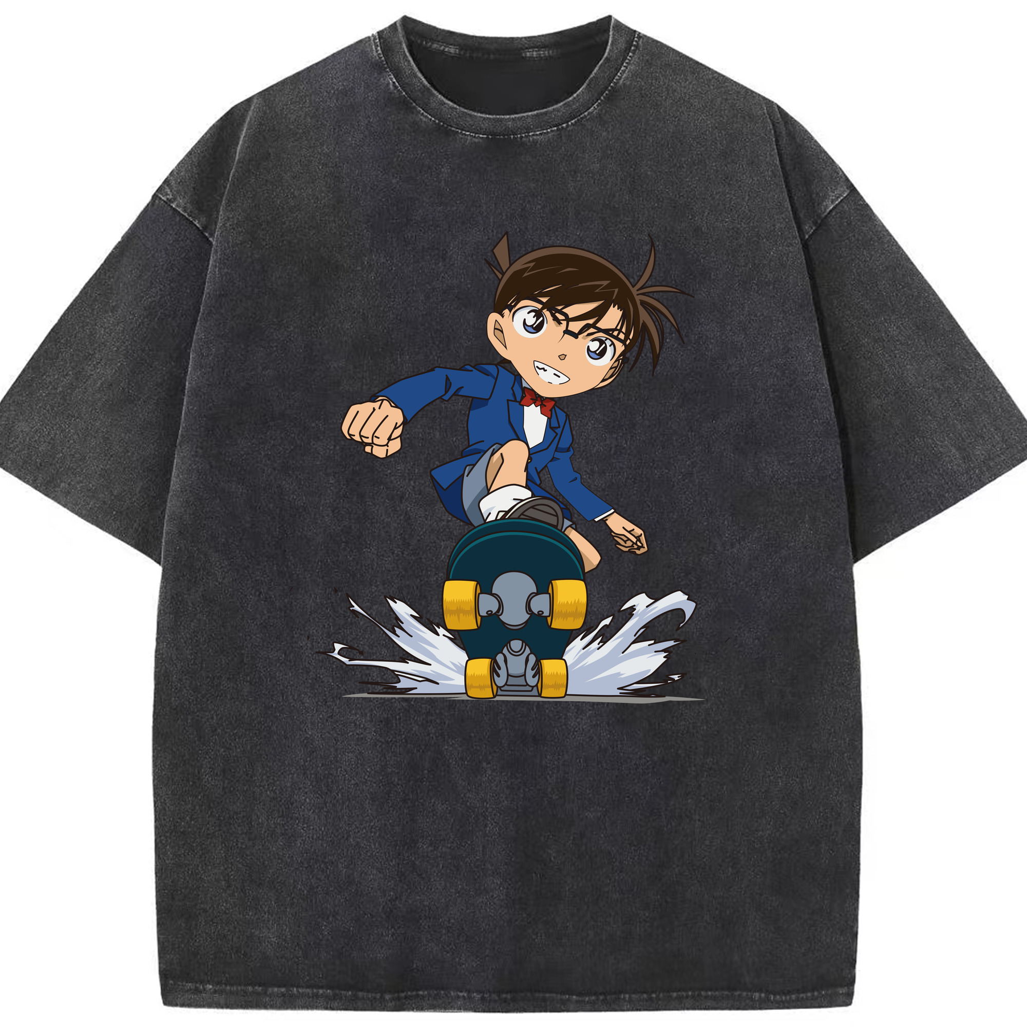（画像用） 名探偵コナン 江戸川 コナン Detective Conan Conan Edogawa 綿100% ヴィンテージ風 半袖Tシャツ（フロントプリント）