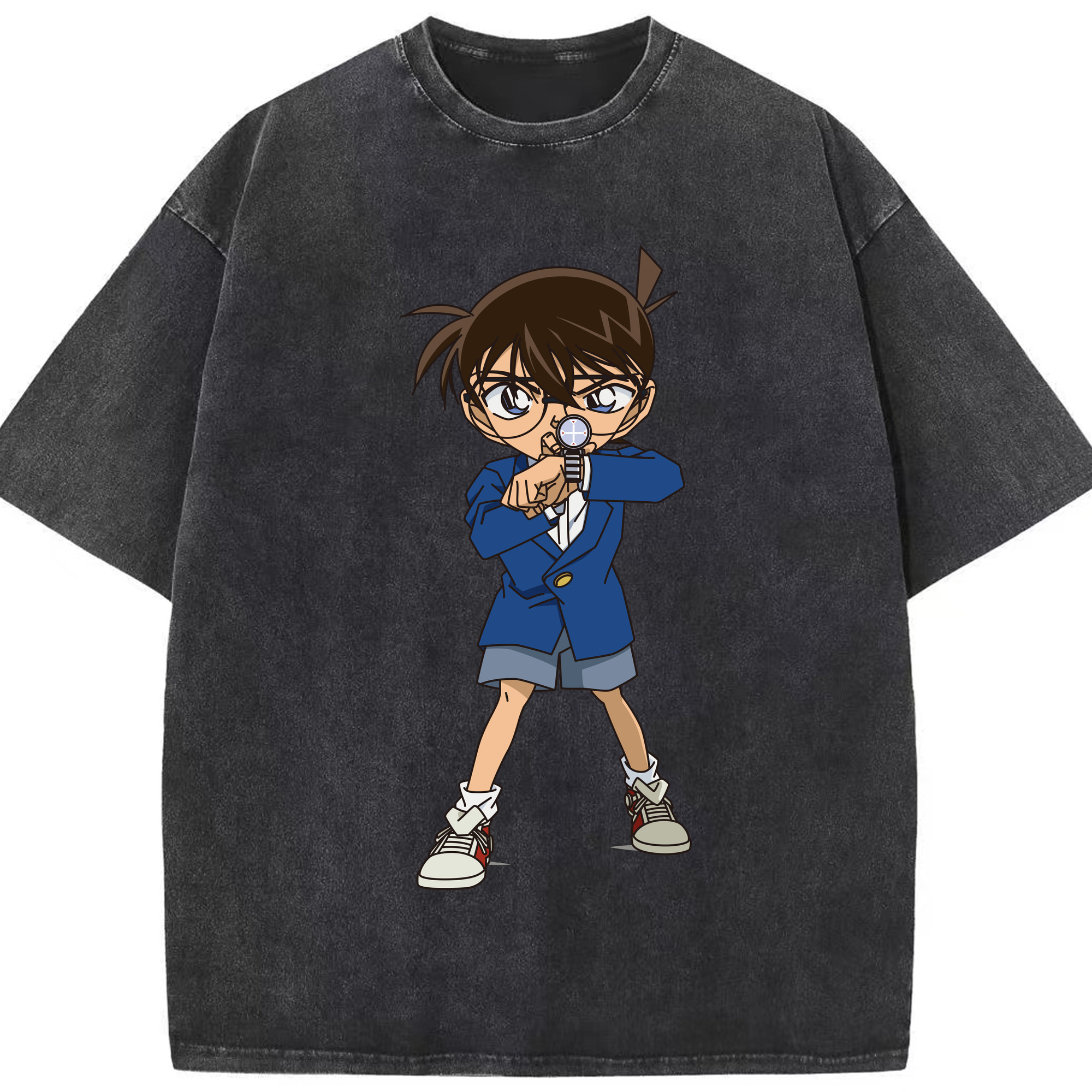 （画像用） 名探偵コナン 江戸川 コナン Detective Conan Conan Edogawa 綿100% ヴィンテージ風 半袖Tシャツ（フロントプリント）