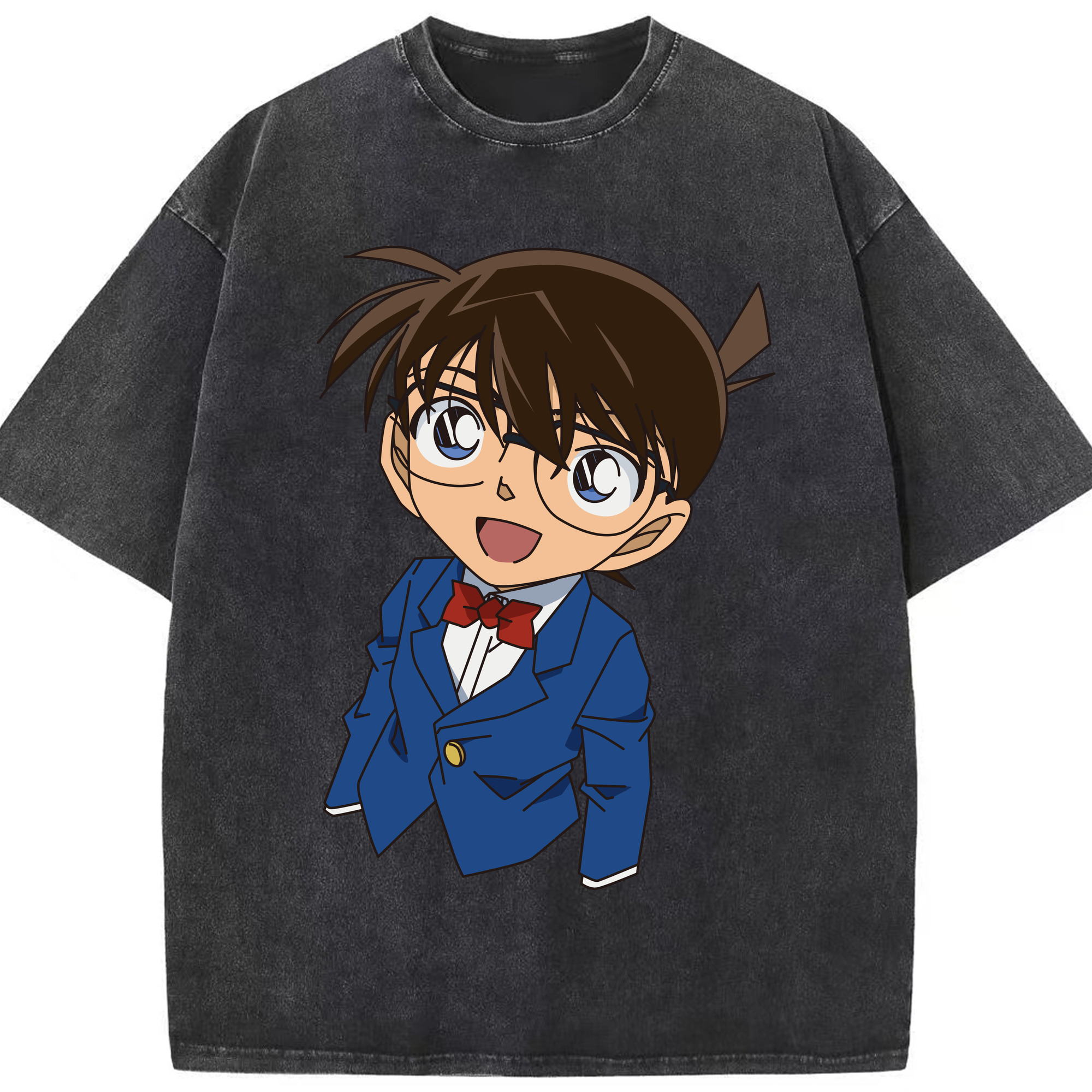 （画像用） 名探偵コナン 江戸川 コナン Detective Conan Conan Edogawa 綿100% ヴィンテージ風 半袖Tシャツ（フロントプリント）