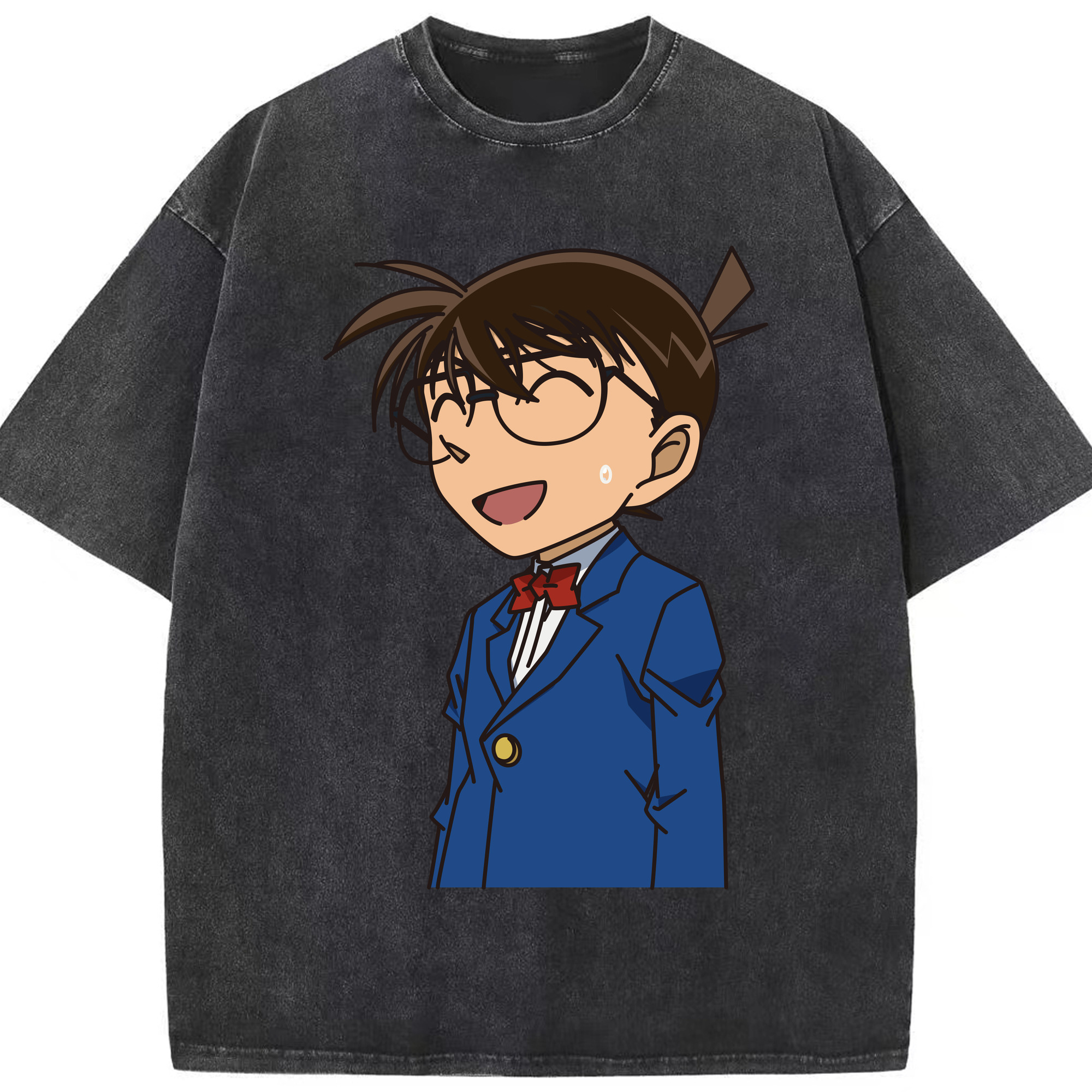 （画像用） 名探偵コナン 江戸川 コナン Detective Conan Conan Edogawa 綿100% ヴィンテージ風 半袖Tシャツ（フロントプリント）