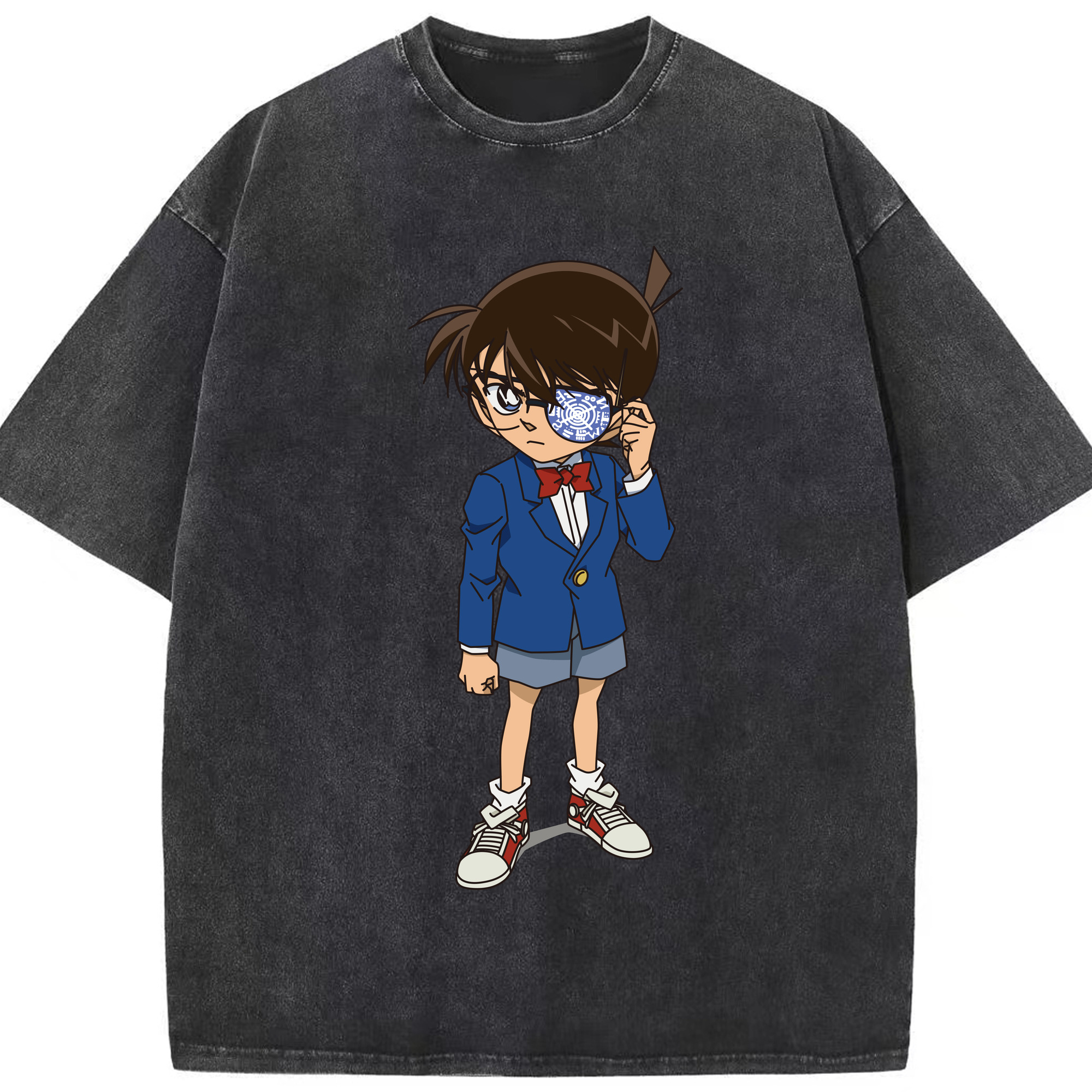 （画像用） 名探偵コナン 江戸川 コナン Detective Conan Conan Edogawa 綿100% ヴィンテージ風 半袖Tシャツ（フロントプリント）