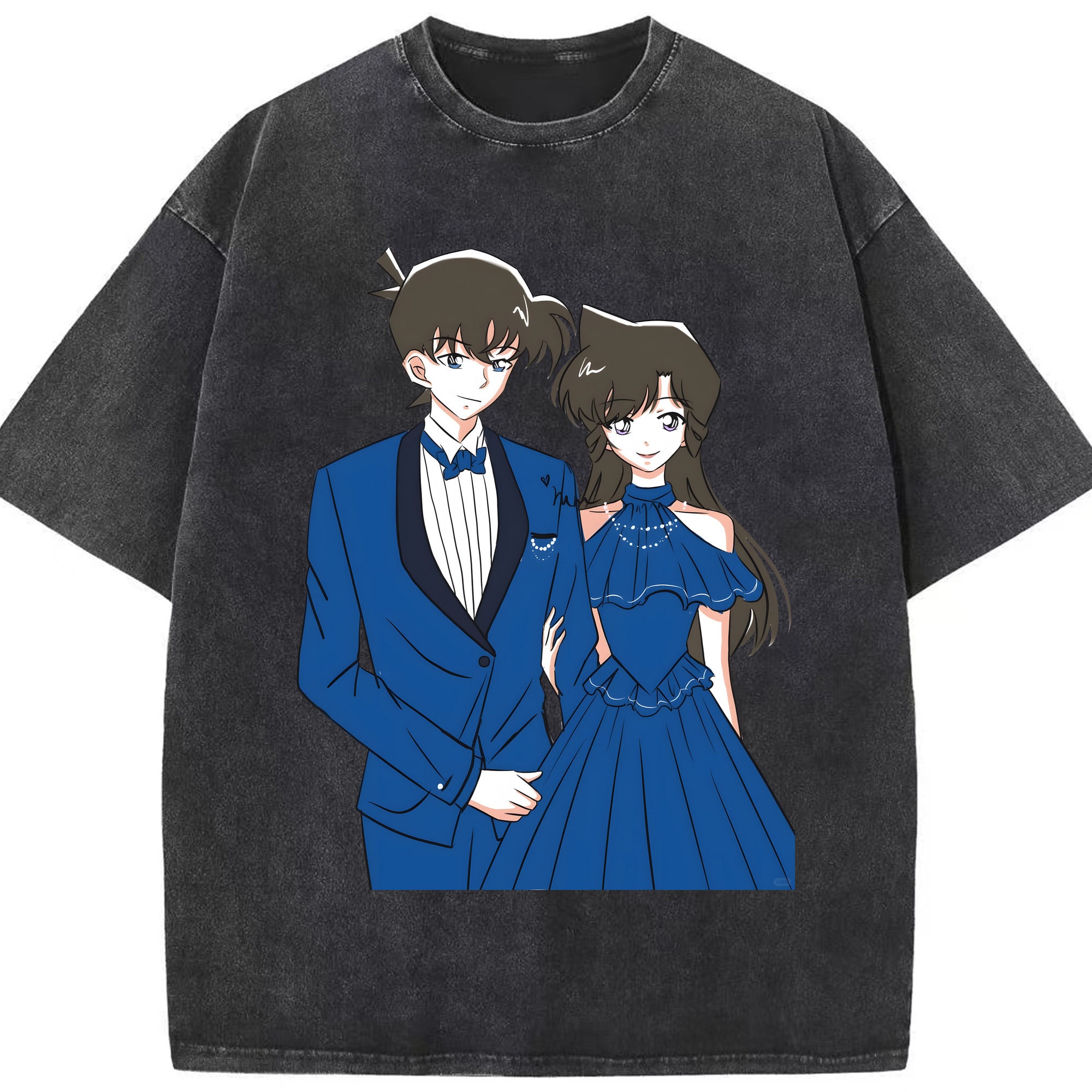 （画像用） 名探偵コナン 江戸川 コナン Detective Conan Conan Edogawa 綿100% ヴィンテージ風 半袖Tシャツ（フロントプリント）