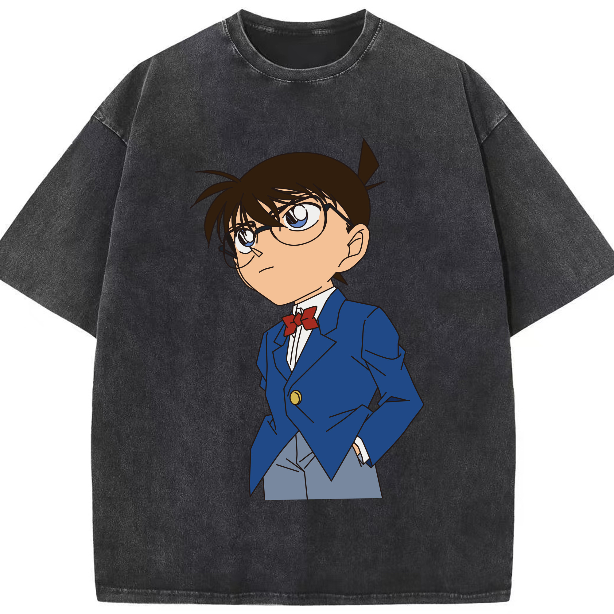 （画像用） 名探偵コナン 江戸川 コナン Detective Conan Conan Edogawa 綿100% ヴィンテージ風 半袖Tシャツ（フロントプリント）