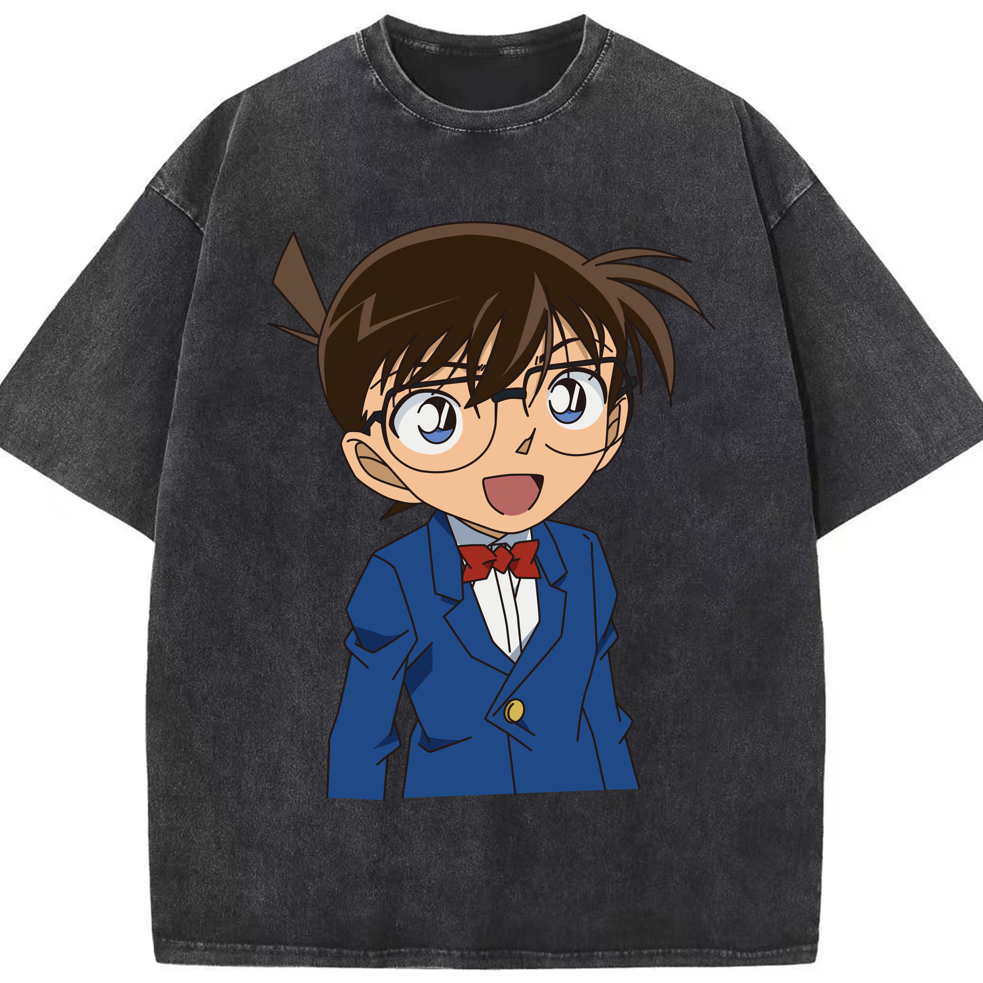 （画像用） 名探偵コナン 江戸川 コナン Detective Conan Conan Edogawa 綿100% ヴィンテージ風 半袖Tシャツ（フロントプリント）