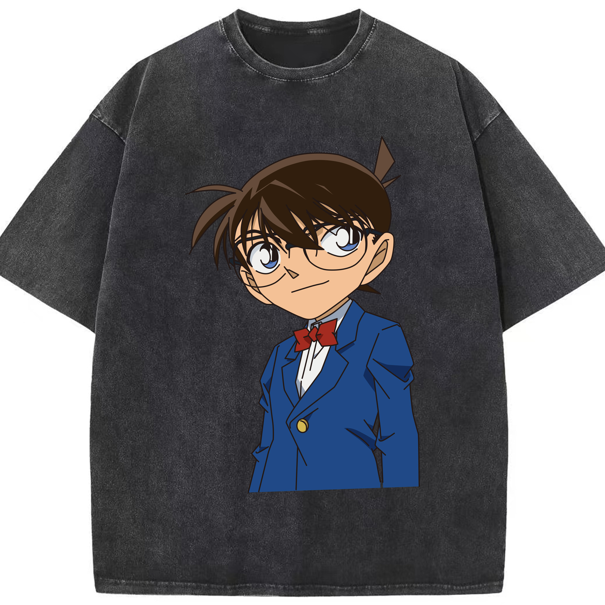 （画像用） 名探偵コナン 江戸川 コナン Detective Conan Conan Edogawa 綿100% ヴィンテージ風 半袖Tシャツ（フロントプリント）