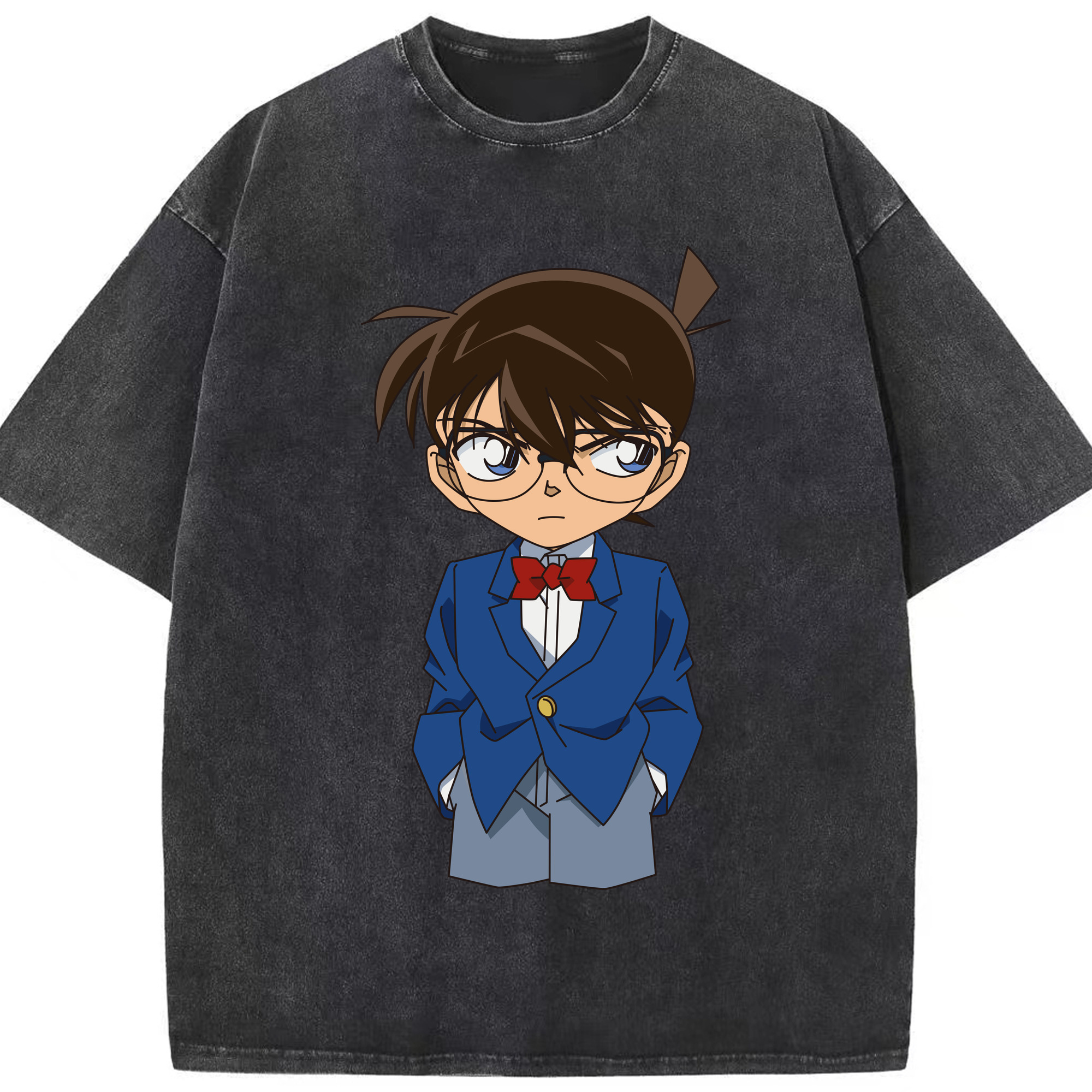 （画像用） 名探偵コナン 江戸川 コナン Detective Conan Conan Edogawa 綿100% ヴィンテージ風 半袖Tシャツ（フロントプリント）