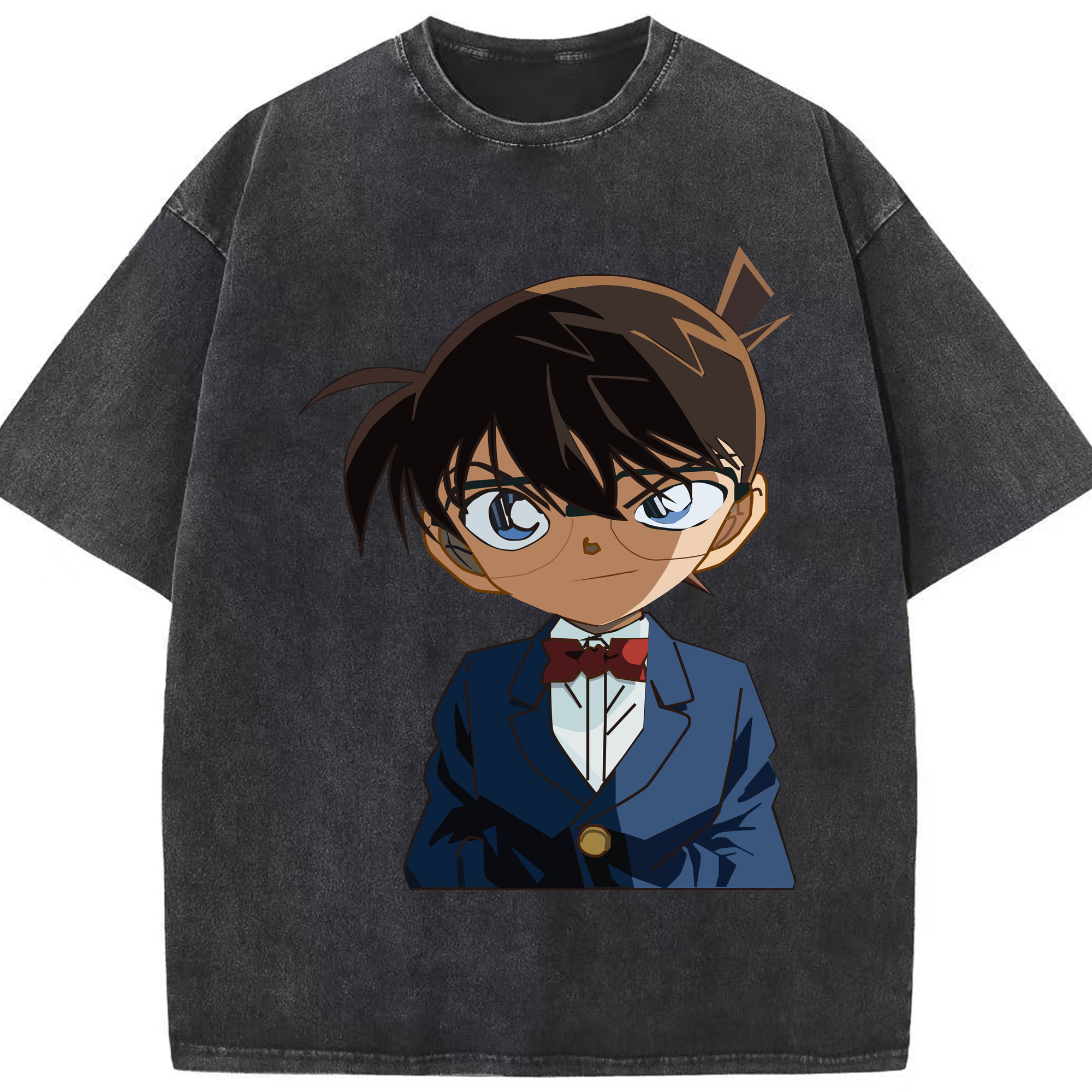 （画像用） 名探偵コナン 江戸川 コナン Detective Conan Conan Edogawa 綿100% ヴィンテージ風 半袖Tシャツ（フロントプリント）