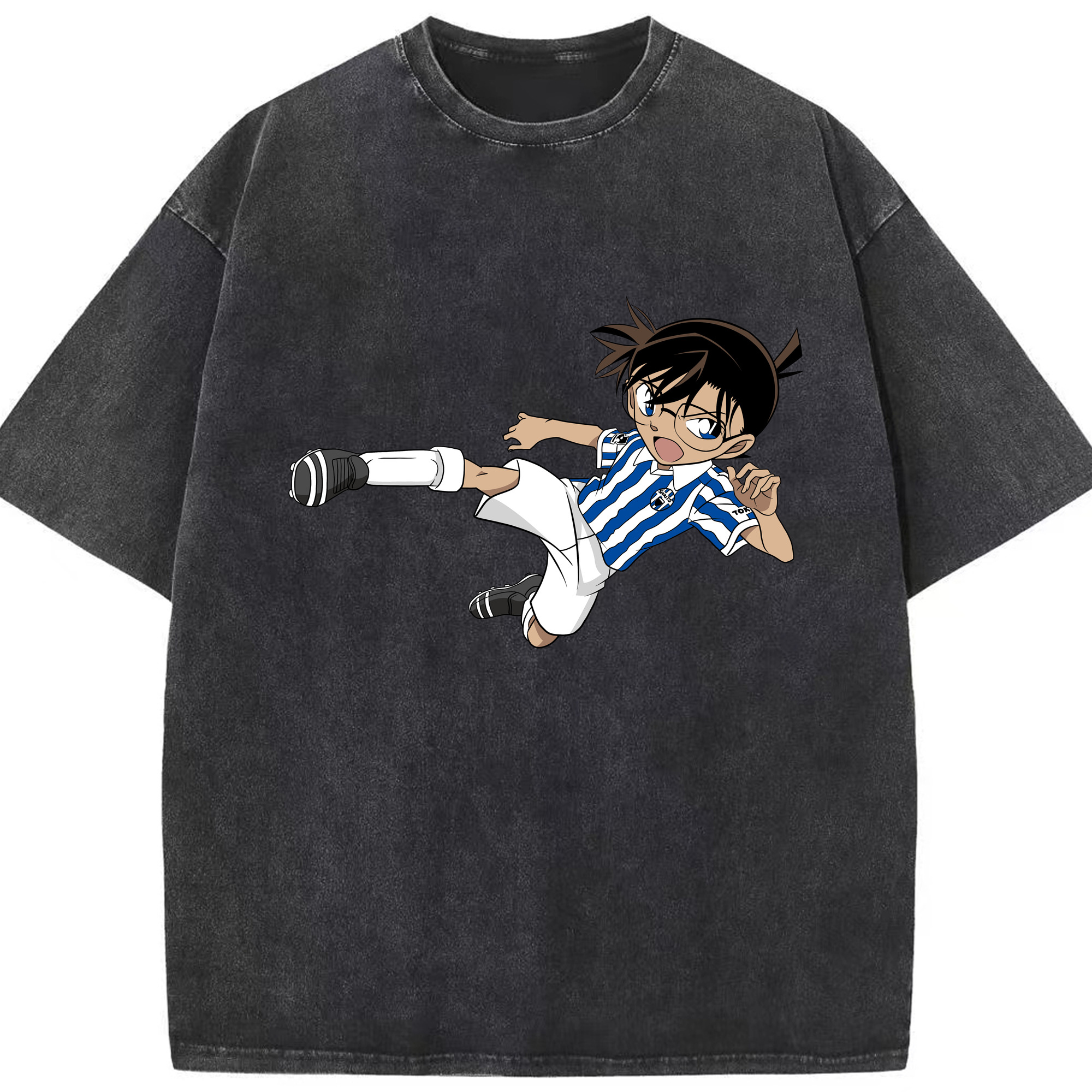 （画像用） 名探偵コナン 江戸川 コナン Detective Conan Conan Edogawa 綿100% ヴィンテージ風 半袖Tシャツ（フロントプリント）