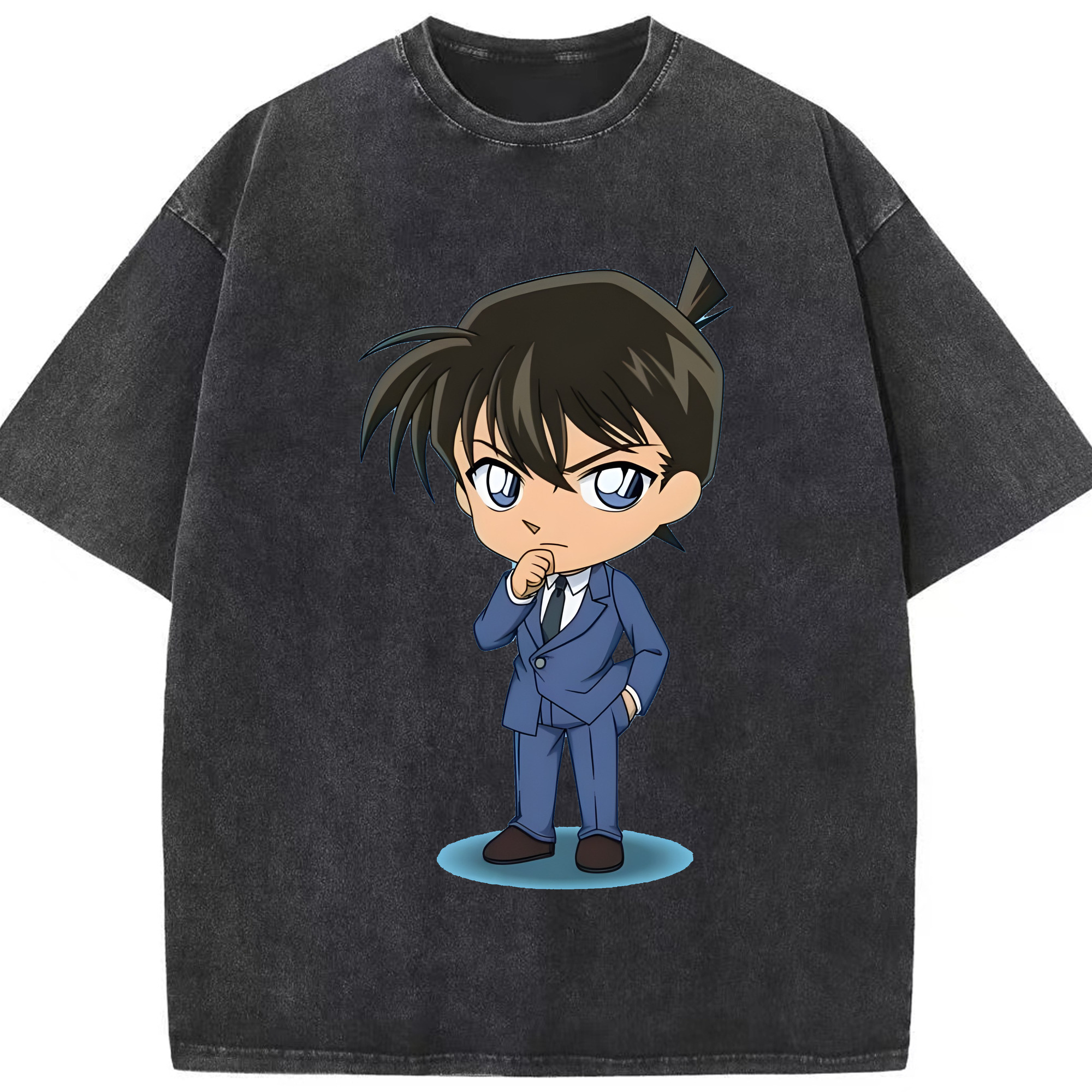 （画像用） 名探偵コナン 江戸川 コナン Detective Conan Conan Edogawa 綿100% ヴィンテージ風 半袖Tシャツ（フロントプリント）