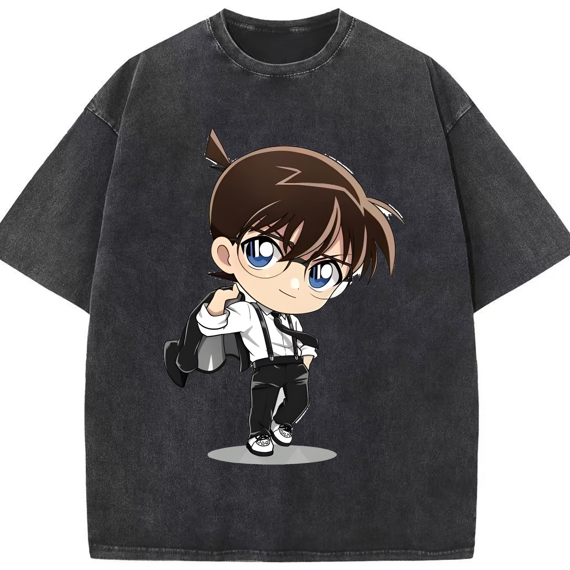 （画像用） 名探偵コナン 江戸川 コナン Detective Conan Conan Edogawa 綿100% ヴィンテージ風 半袖Tシャツ（フロントプリント）