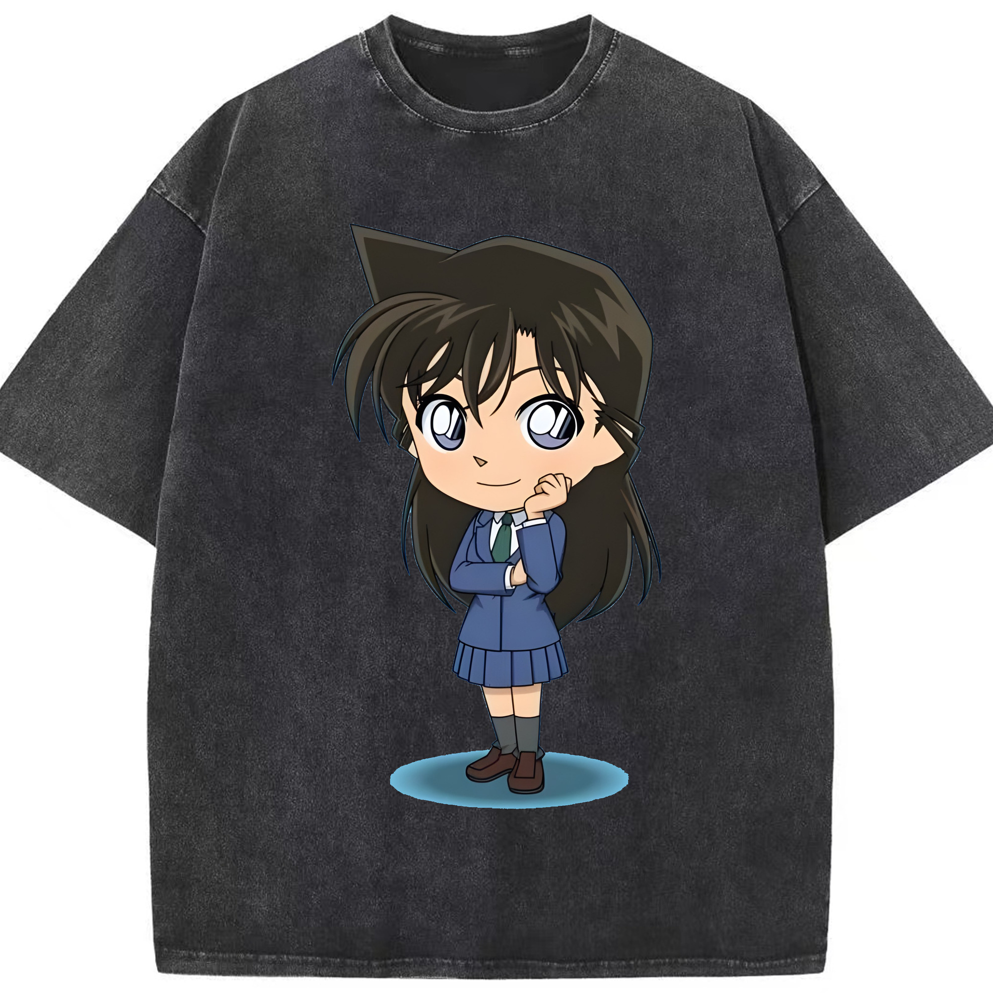 （画像用） 名探偵コナン 毛利 蘭 もうり らん、モーリ ラン Detective Conan Rachel Moore 綿100% ヴィンテージ風 半袖Tシャツ（フロントプリント）