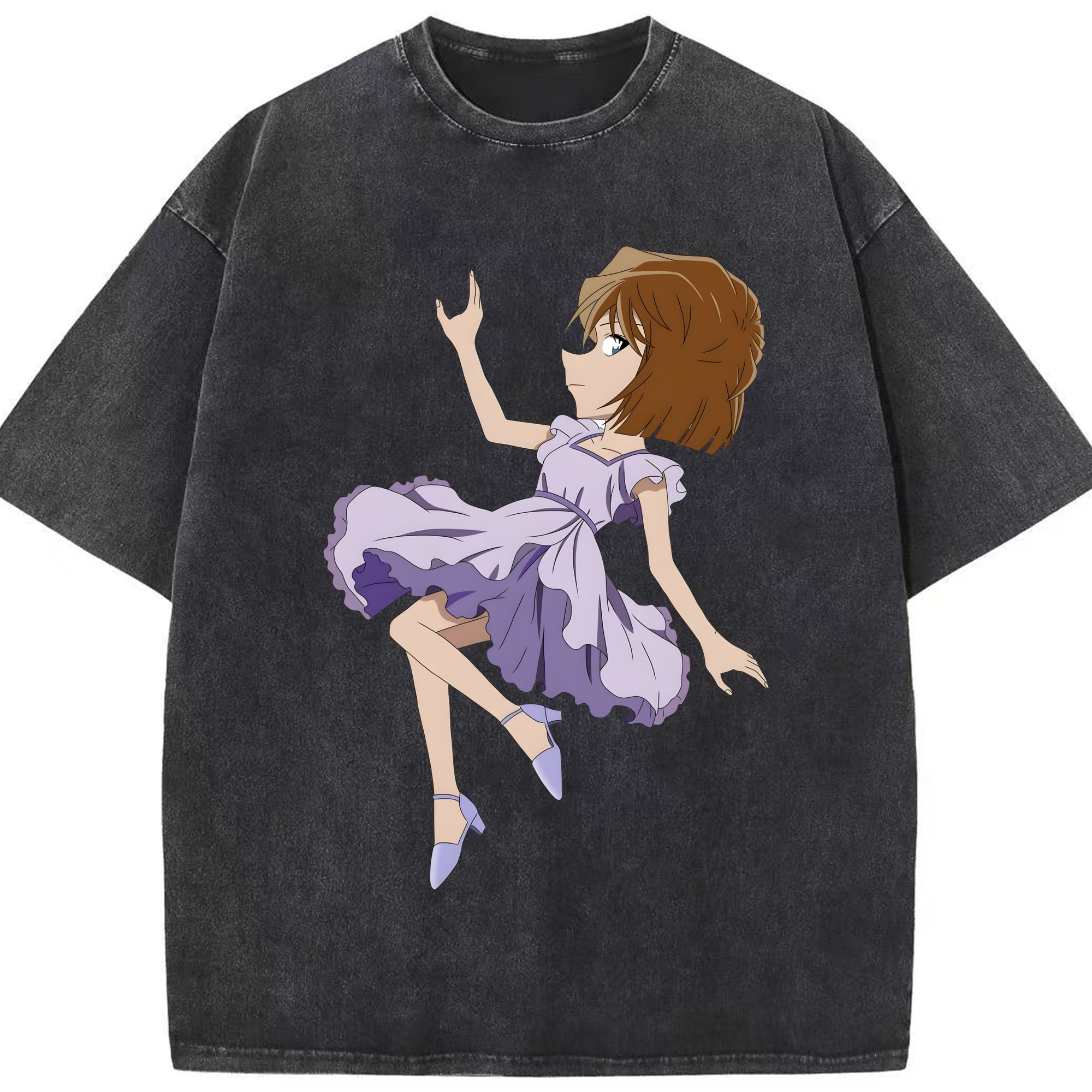 （画像用） 名探偵コナン 灰原 哀 はいばら あい Detective Conan Anita Hailey、Vi Graythorn Haibara Ai 綿100% ヴィンテージ風 半袖Tシャツ（フロントプリント）