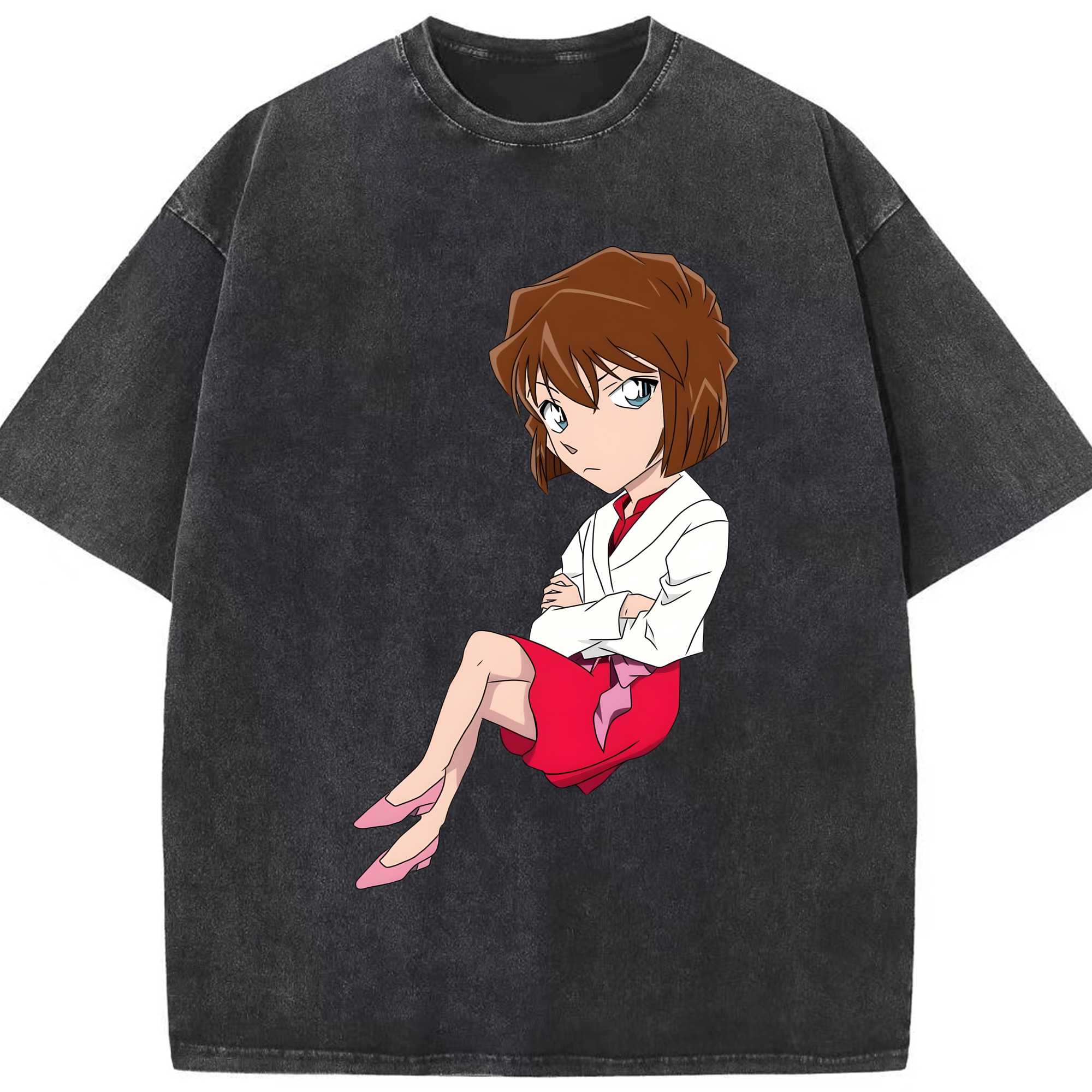 （画像用） 名探偵コナン 灰原 哀 はいばら あい Detective Conan Anita Hailey、Vi Graythorn Haibara Ai 綿100% ヴィンテージ風 半袖Tシャツ（フロントプリント）