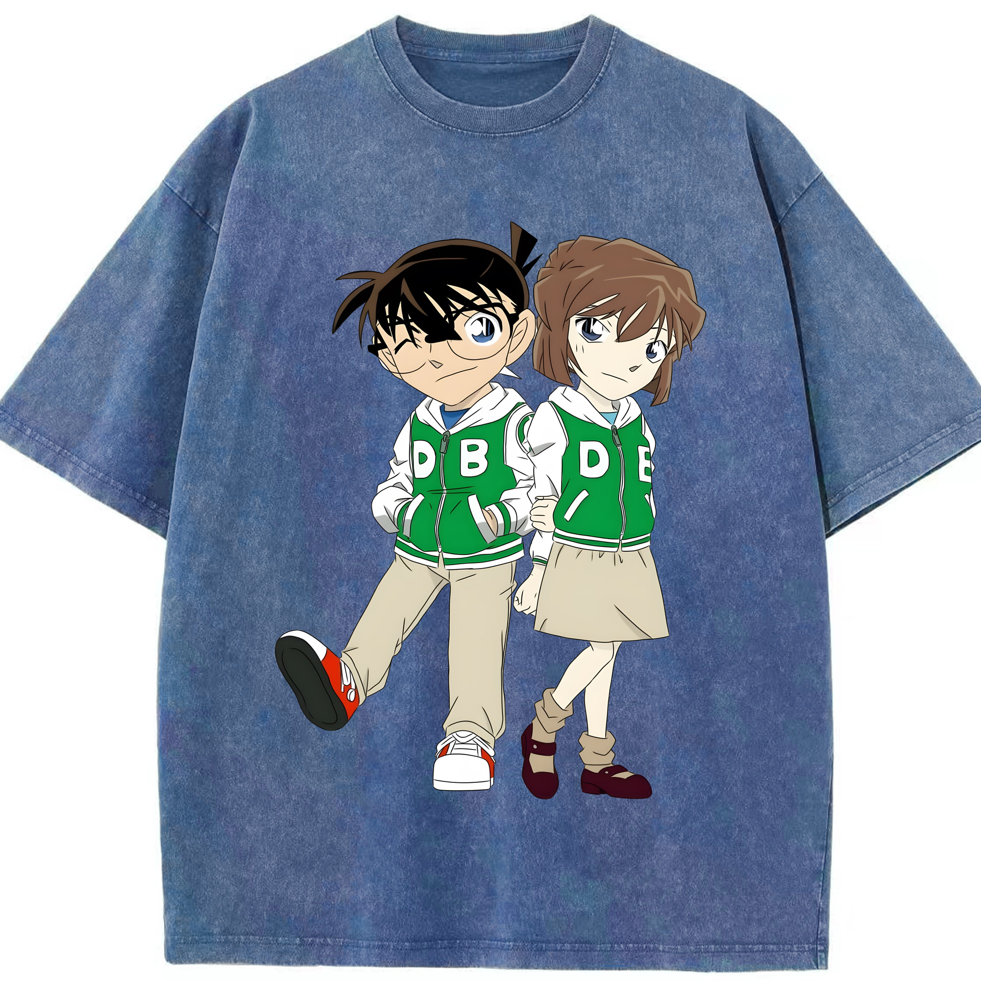 （画像用） 名探偵コナン 江戸川 コナン Detective Conan Conan Edogawa 綿100% ヴィンテージ風 半袖Tシャツ（フロントプリント）