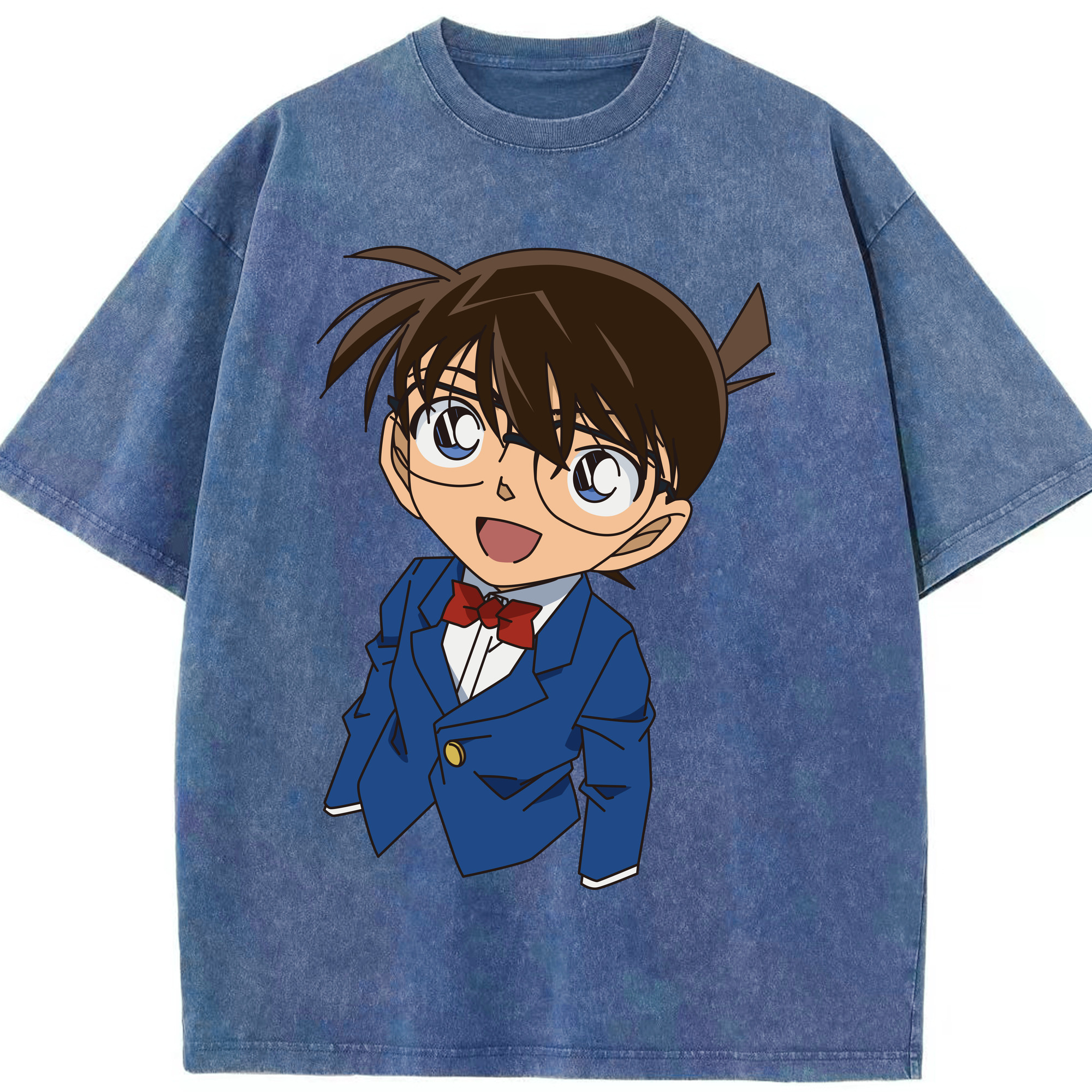 （画像用） 名探偵コナン 江戸川 コナン Detective Conan Conan Edogawa 綿100% ヴィンテージ風 半袖Tシャツ（フロントプリント）