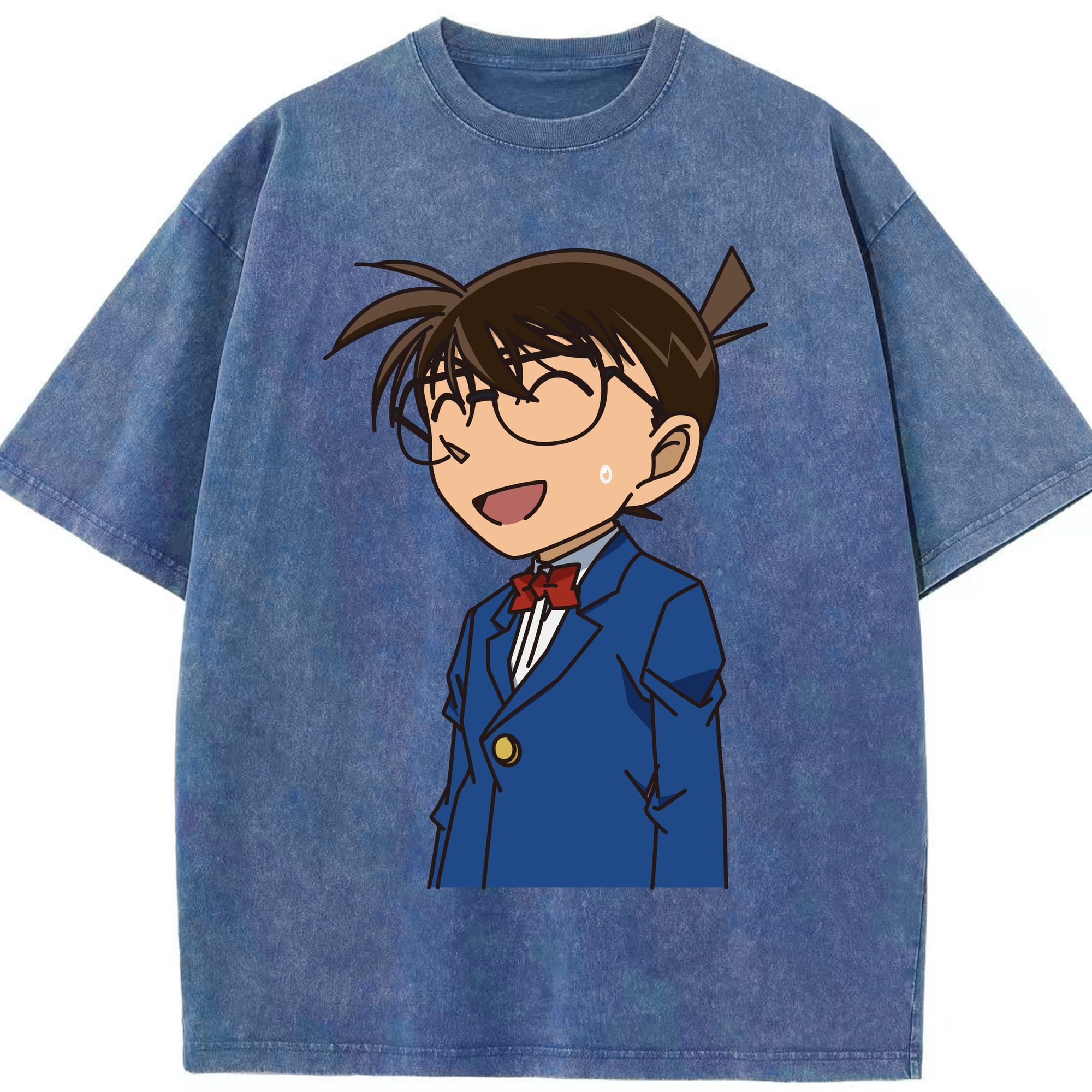 （画像用） 名探偵コナン 江戸川 コナン Detective Conan Conan Edogawa 綿100% ヴィンテージ風 半袖Tシャツ（フロントプリント）