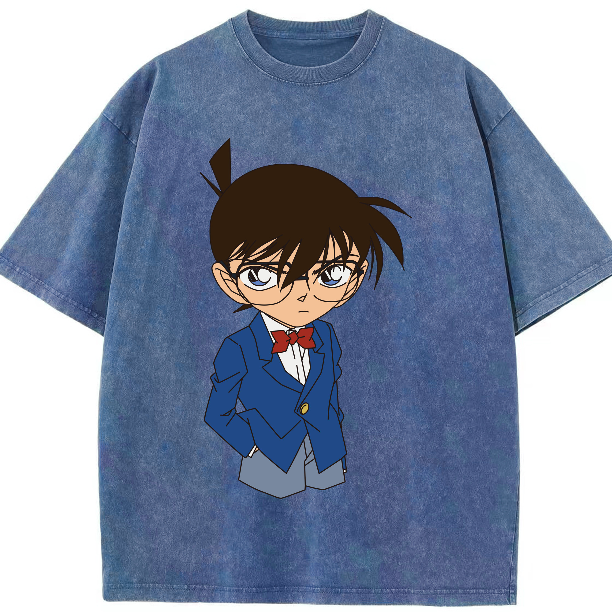 （画像用） 名探偵コナン 江戸川 コナン Detective Conan Conan Edogawa 綿100% ヴィンテージ風 半袖Tシャツ（フロントプリント）