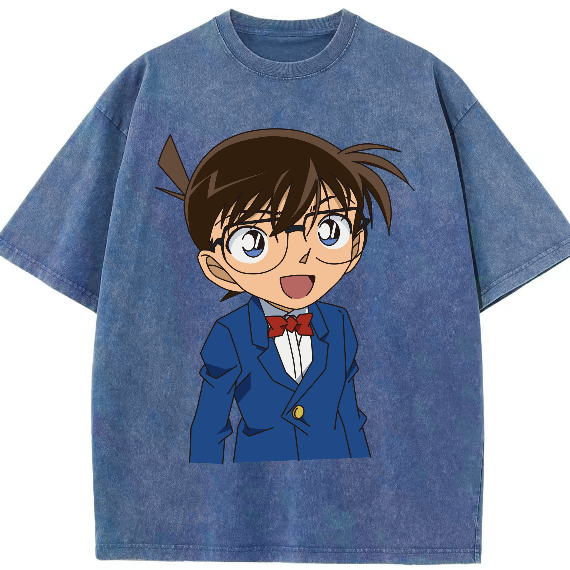 （画像用） 名探偵コナン 江戸川 コナン Detective Conan Conan Edogawa 綿100% ヴィンテージ風 半袖Tシャツ（フロントプリント）