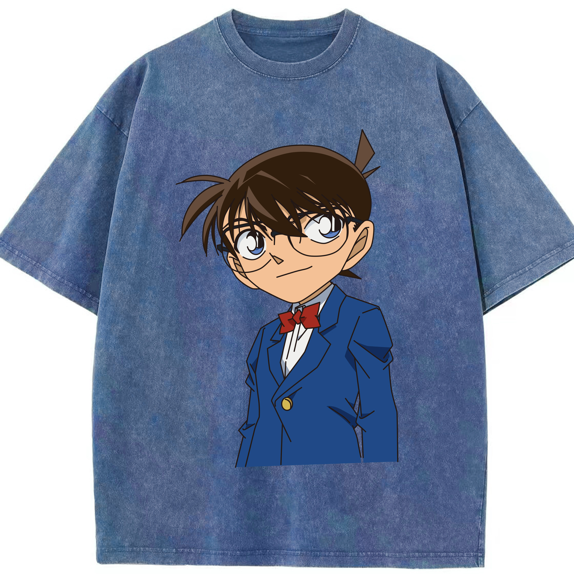 （画像用） 名探偵コナン 江戸川 コナン Detective Conan Conan Edogawa 綿100% ヴィンテージ風 半袖Tシャツ（フロントプリント）