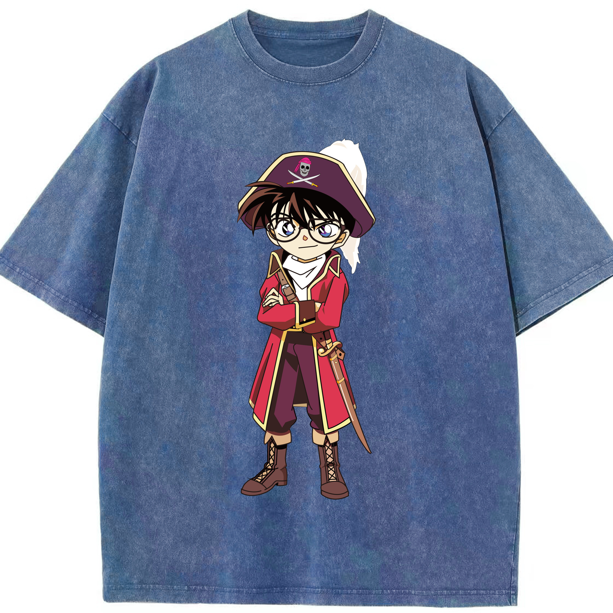 （画像用） 名探偵コナン 江戸川 コナン Detective Conan Conan Edogawa 綿100% ヴィンテージ風 半袖Tシャツ（フロントプリント）