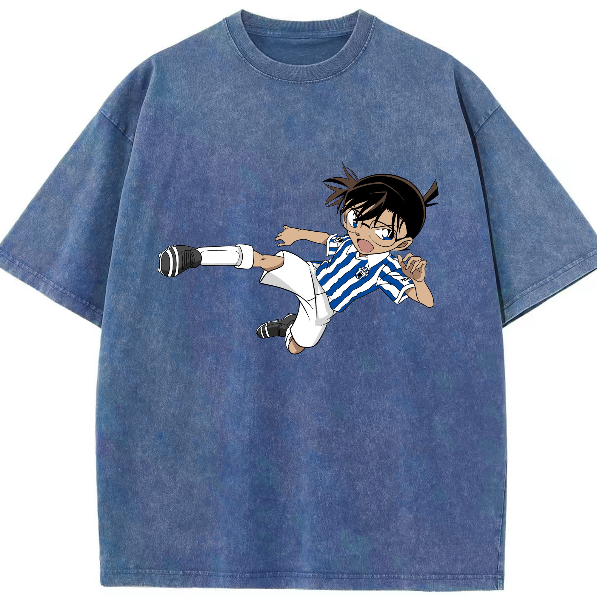 （画像用） 名探偵コナン 江戸川 コナン Detective Conan Conan Edogawa 綿100% ヴィンテージ風 半袖Tシャツ（フロントプリント）