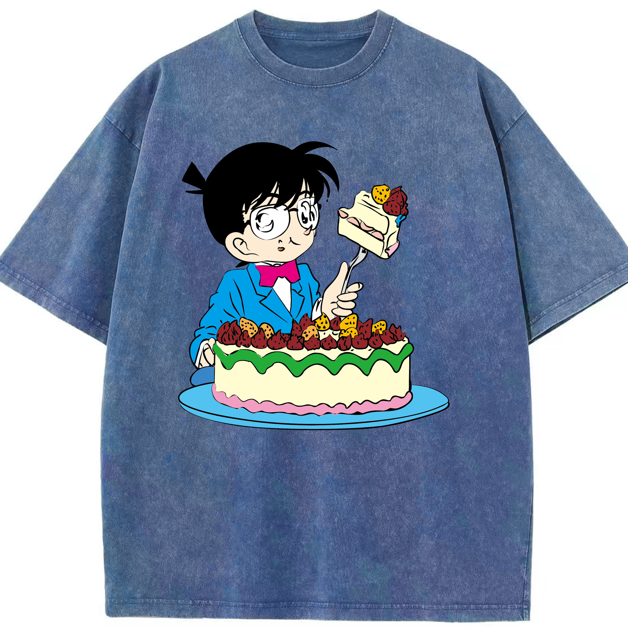 （画像用） 名探偵コナン 江戸川 コナン Detective Conan Conan Edogawa 綿100% ヴィンテージ風 半袖Tシャツ（フロントプリント）