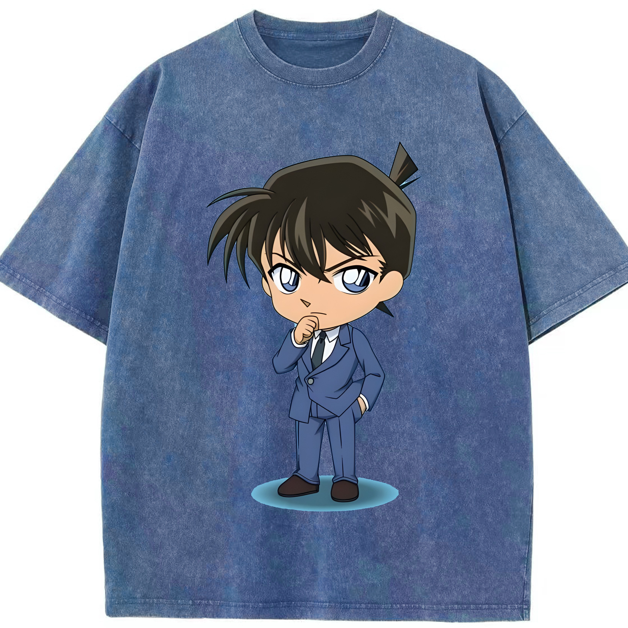 （画像用） 名探偵コナン 江戸川 コナン Detective Conan Conan Edogawa 綿100% ヴィンテージ風 半袖Tシャツ（フロントプリント）