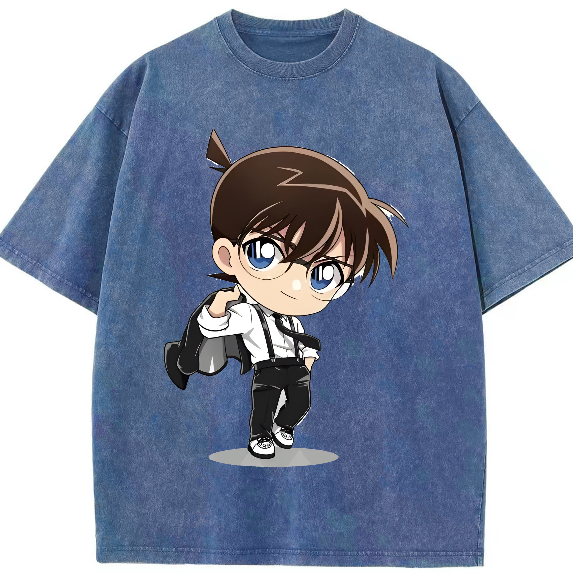 （画像用） 名探偵コナン 江戸川 コナン Detective Conan Conan Edogawa 綿100% ヴィンテージ風 半袖Tシャツ（フロントプリント）