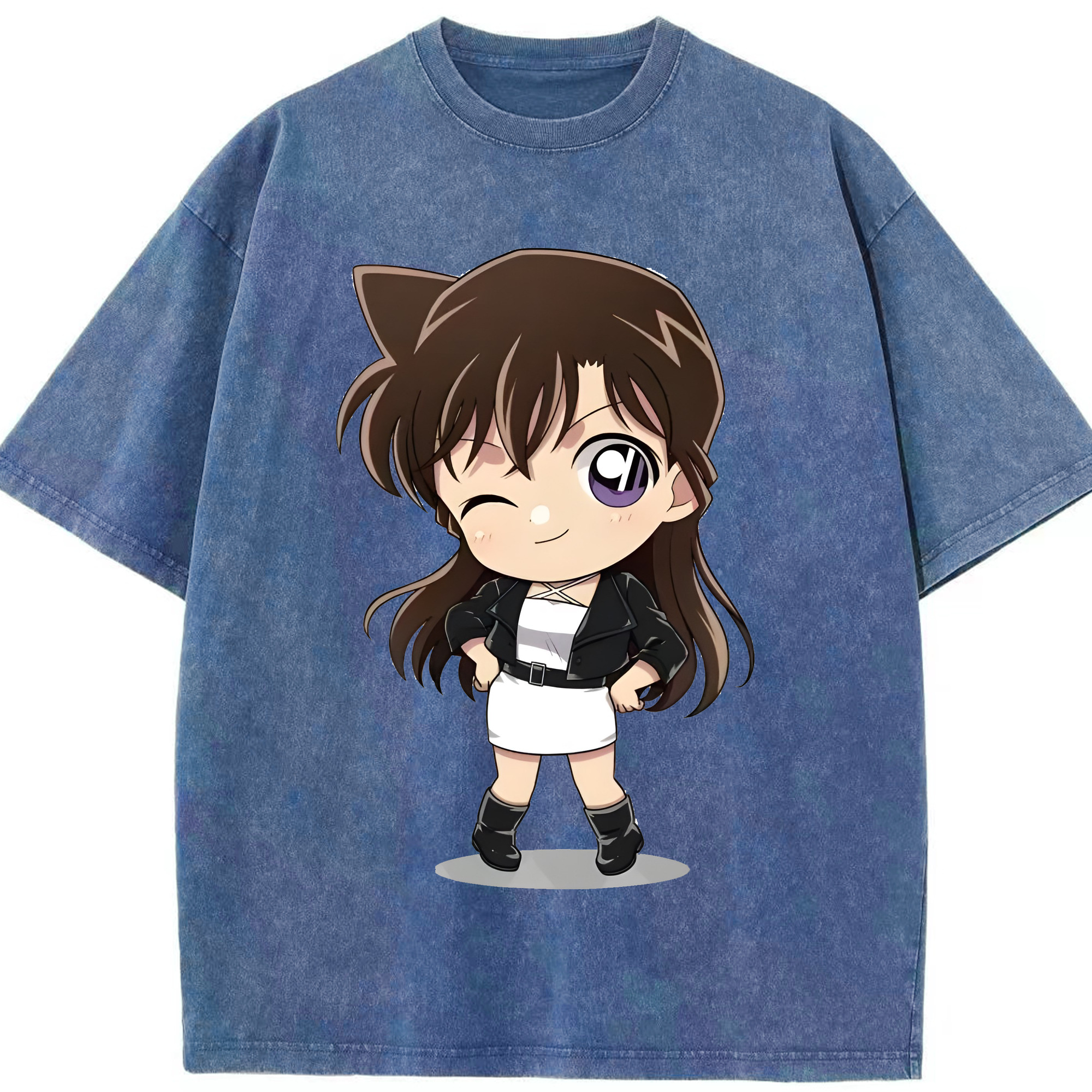 （画像用） 名探偵コナン 毛利 蘭 もうり らん、モーリ ラン Detective Conan Rachel Moore 綿100% ヴィンテージ風 半袖Tシャツ（フロントプリント）