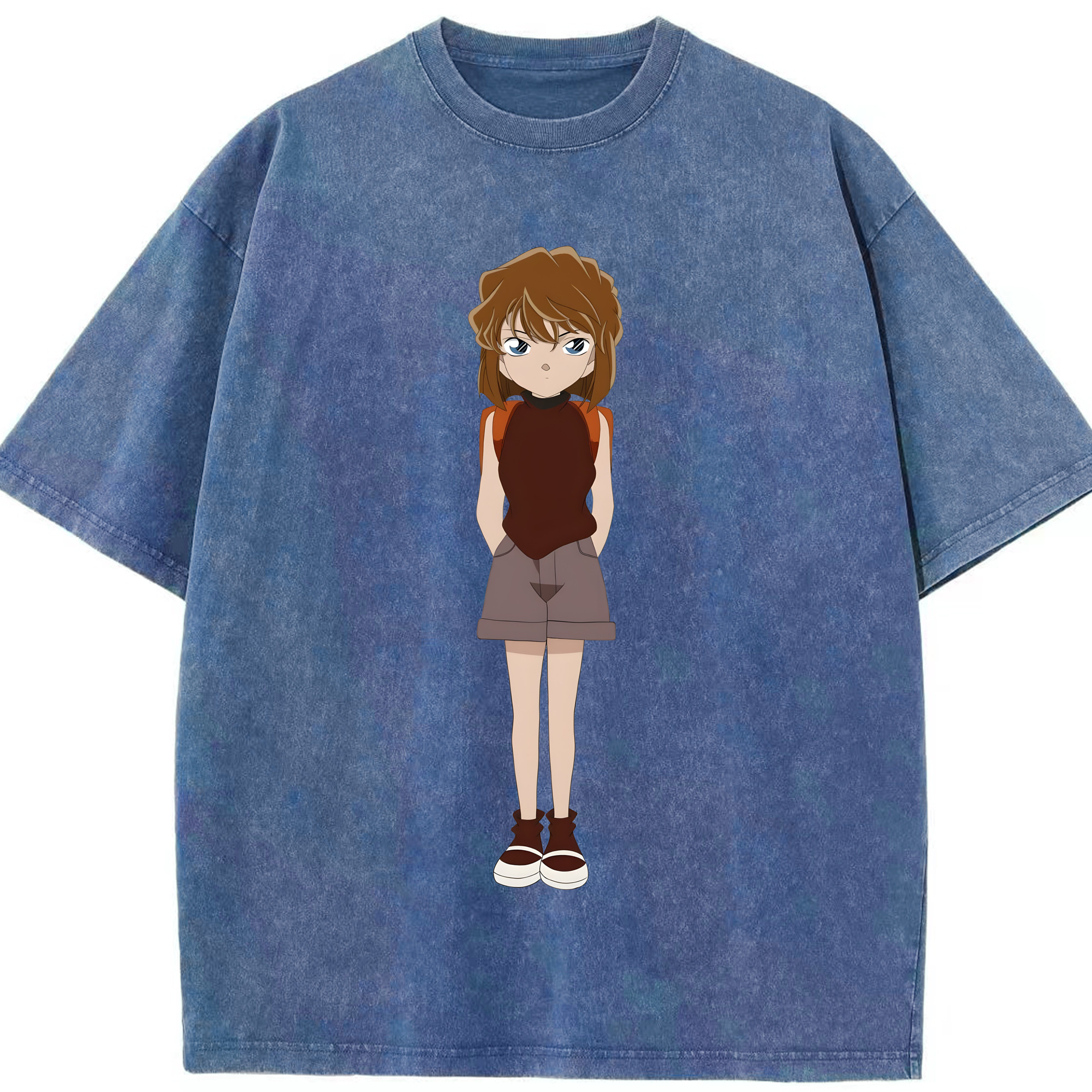 （画像用） 名探偵コナン 灰原 哀 はいばら あい Detective Conan Anita Hailey、Vi Graythorn Haibara Ai 綿100% ヴィンテージ風 半袖Tシャツ（フロントプリント）