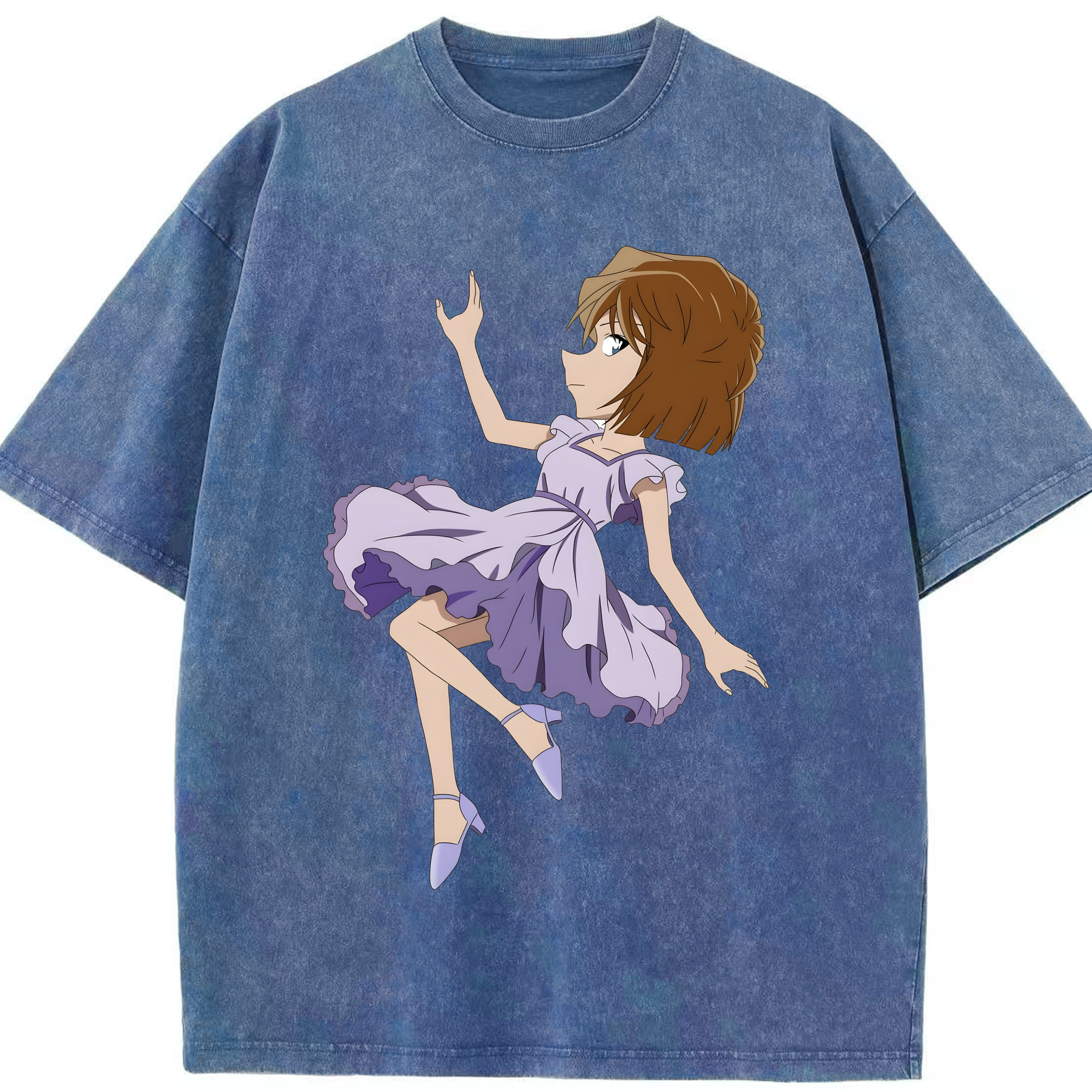 （画像用） 名探偵コナン 灰原 哀 はいばら あい Detective Conan Anita Hailey、Vi Graythorn Haibara Ai 綿100% ヴィンテージ風 半袖Tシャツ（フロントプリント）