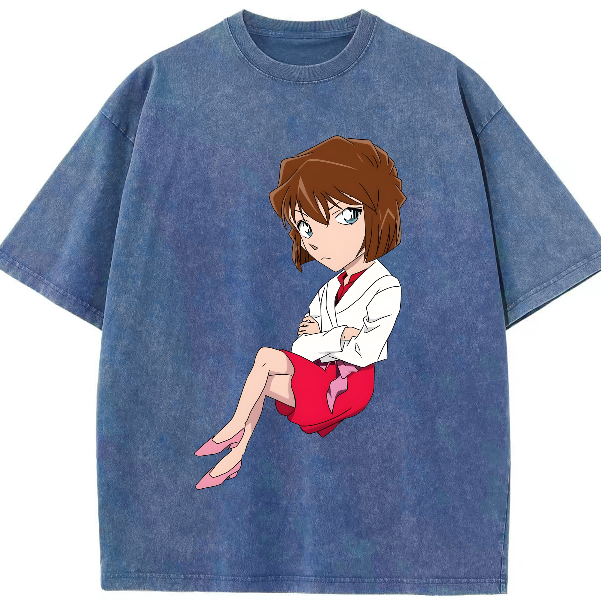 （画像用） 名探偵コナン 灰原 哀 はいばら あい Detective Conan Anita Hailey、Vi Graythorn Haibara Ai 綿100% ヴィンテージ風 半袖Tシャツ（フロントプリント）