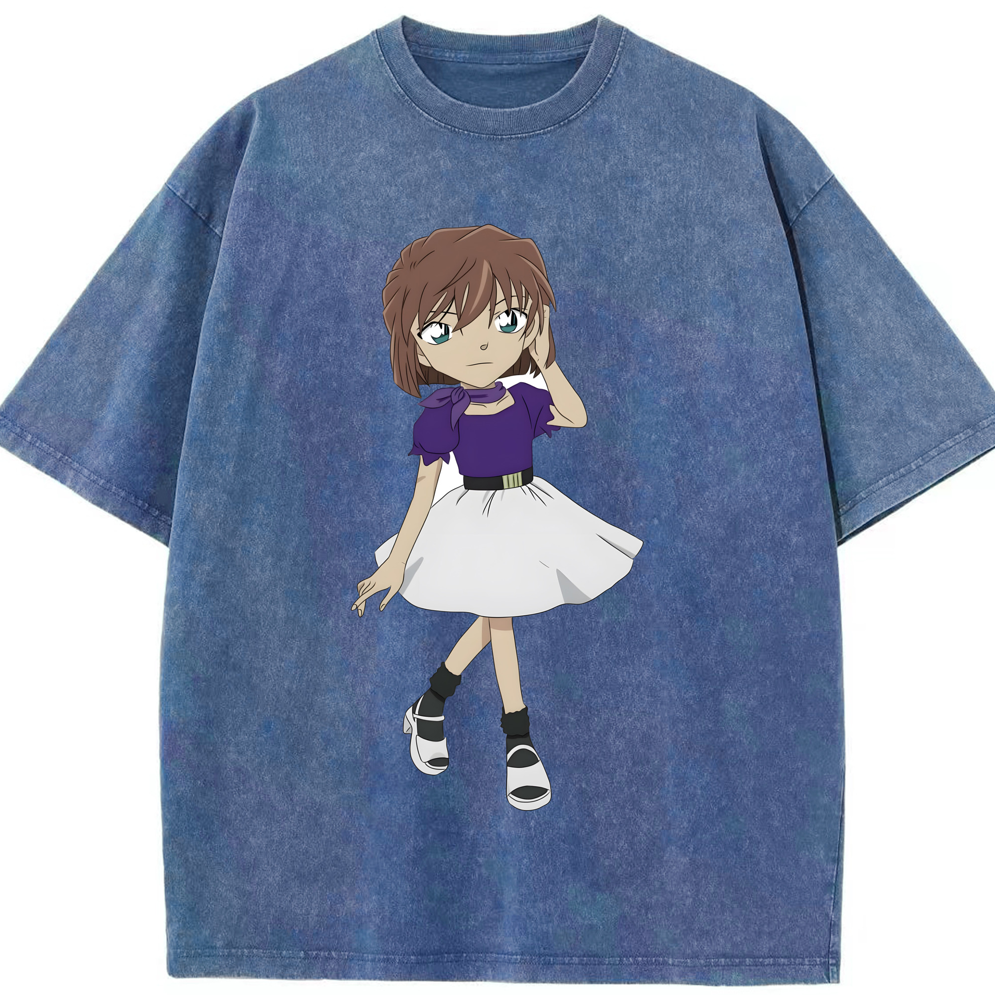 （画像用） 名探偵コナン 灰原 哀 はいばら あい Detective Conan Anita Hailey、Vi Graythorn Haibara Ai 綿100% ヴィンテージ風 半袖Tシャツ（フロントプリント）