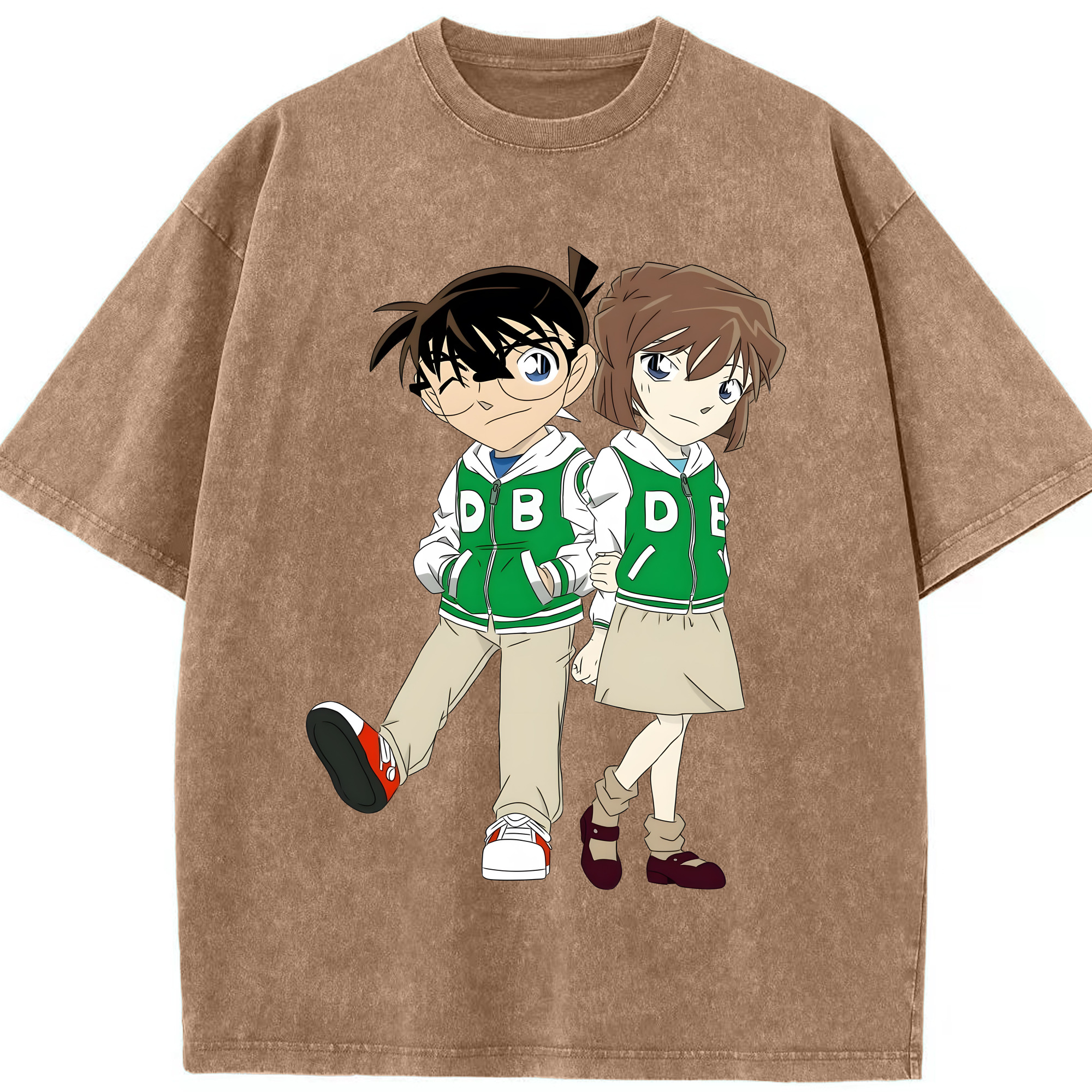 （画像用） 名探偵コナン 江戸川 コナン Detective Conan Conan Edogawa 綿100% ヴィンテージ風 半袖Tシャツ（フロントプリント）