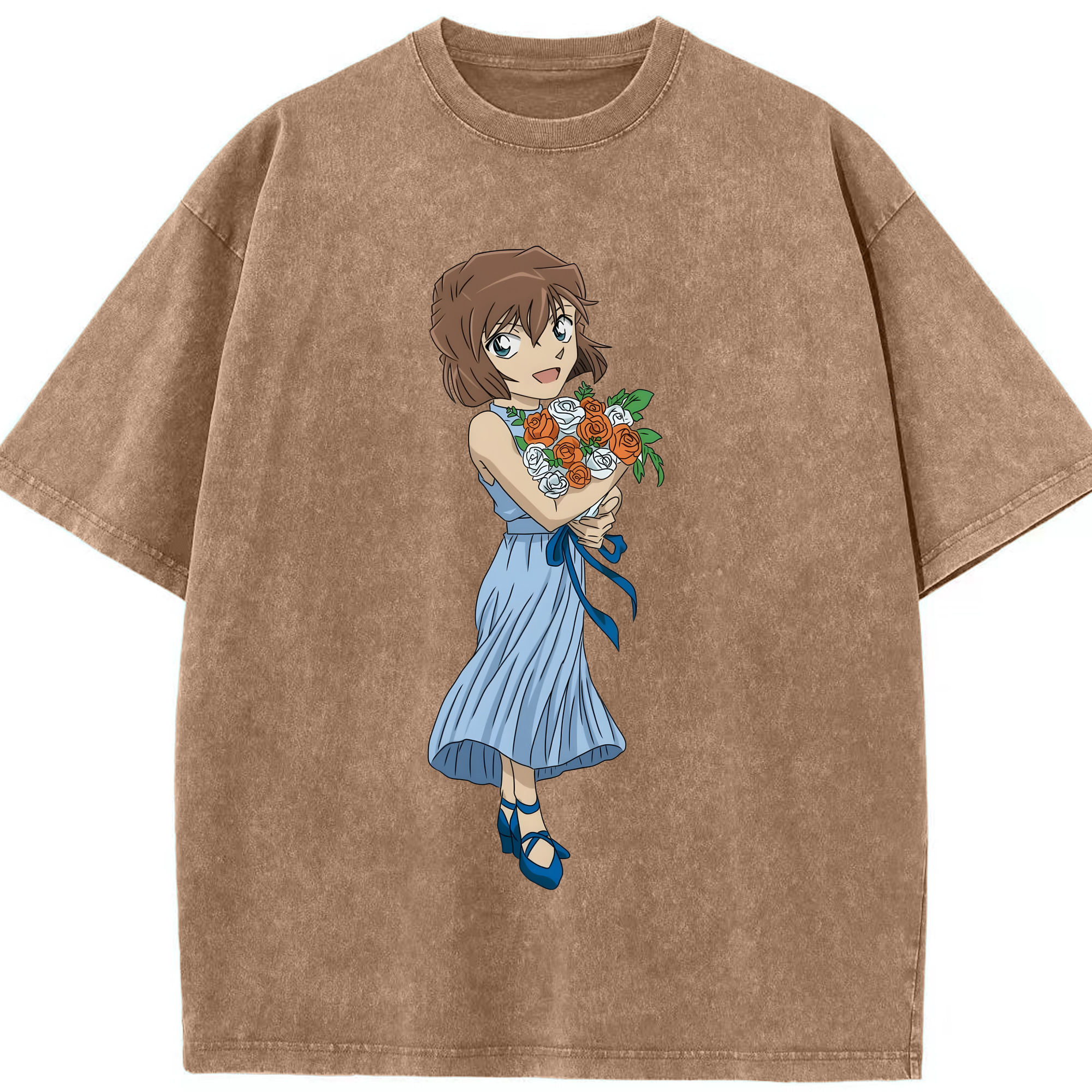 （画像用） 名探偵コナン 灰原 哀 はいばら あい Detective Conan Anita Hailey、Vi Graythorn Haibara Ai 綿100% ヴィンテージ風 半袖Tシャツ（フロントプリント）